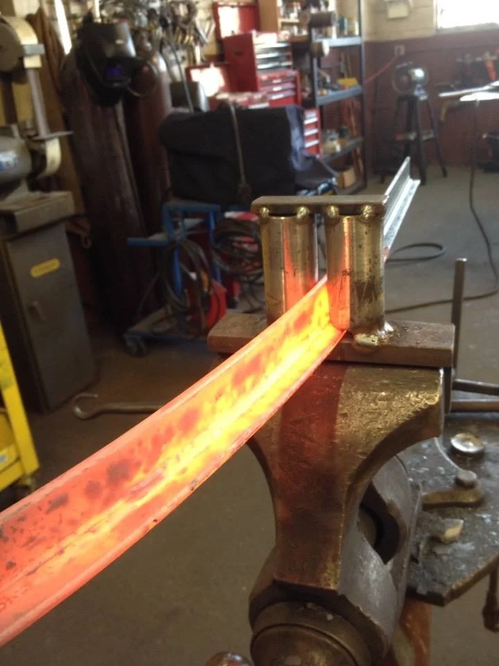 I love making tools! This is the T bar bending apparatus I made to help us get the job done.