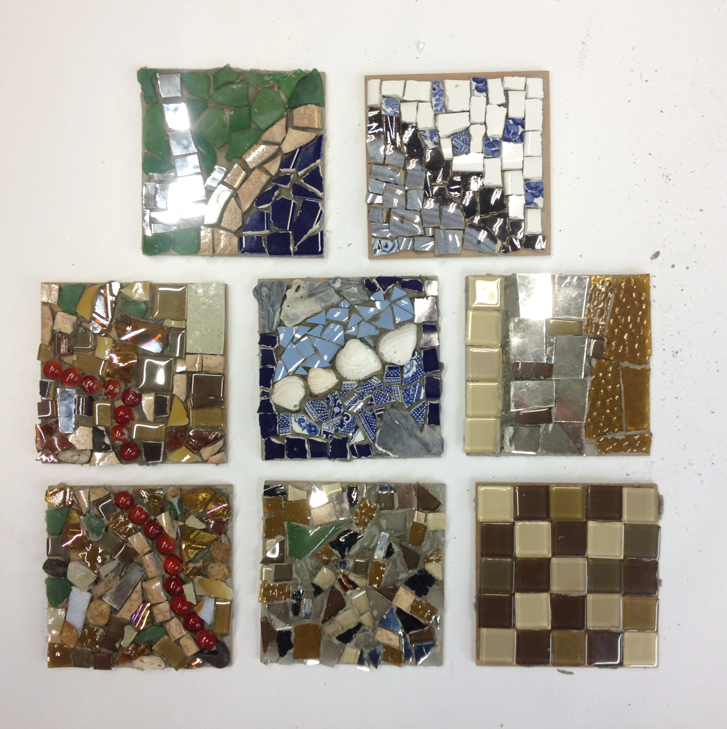 These ladies jumped in to this project feet first. They worked with so much enthusiasm and thirst to learn about mosaic-making. We're looking forward to our next ladies night Intro to Mosaics class this Friday!
