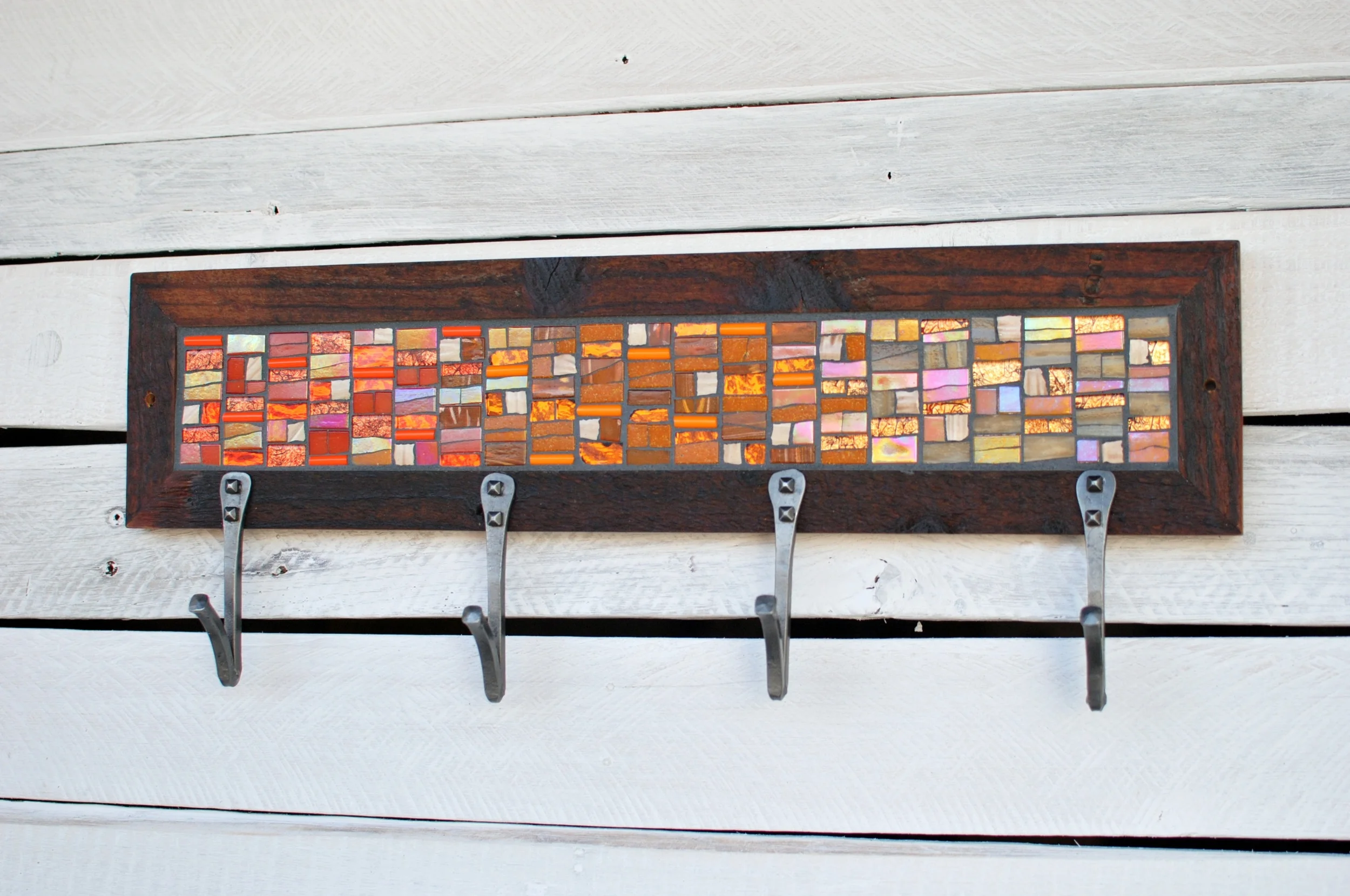 Orange Mosaic with Tan Stone