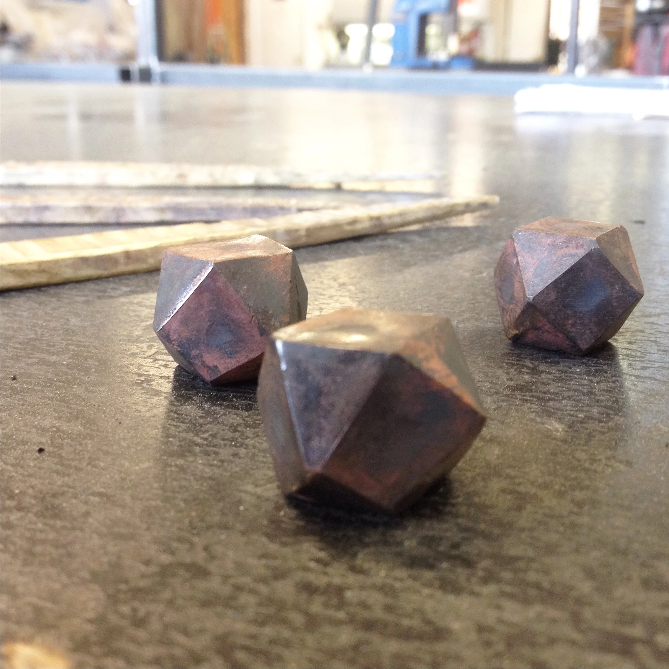 Forged bronze feet for a fireplace tool set stand