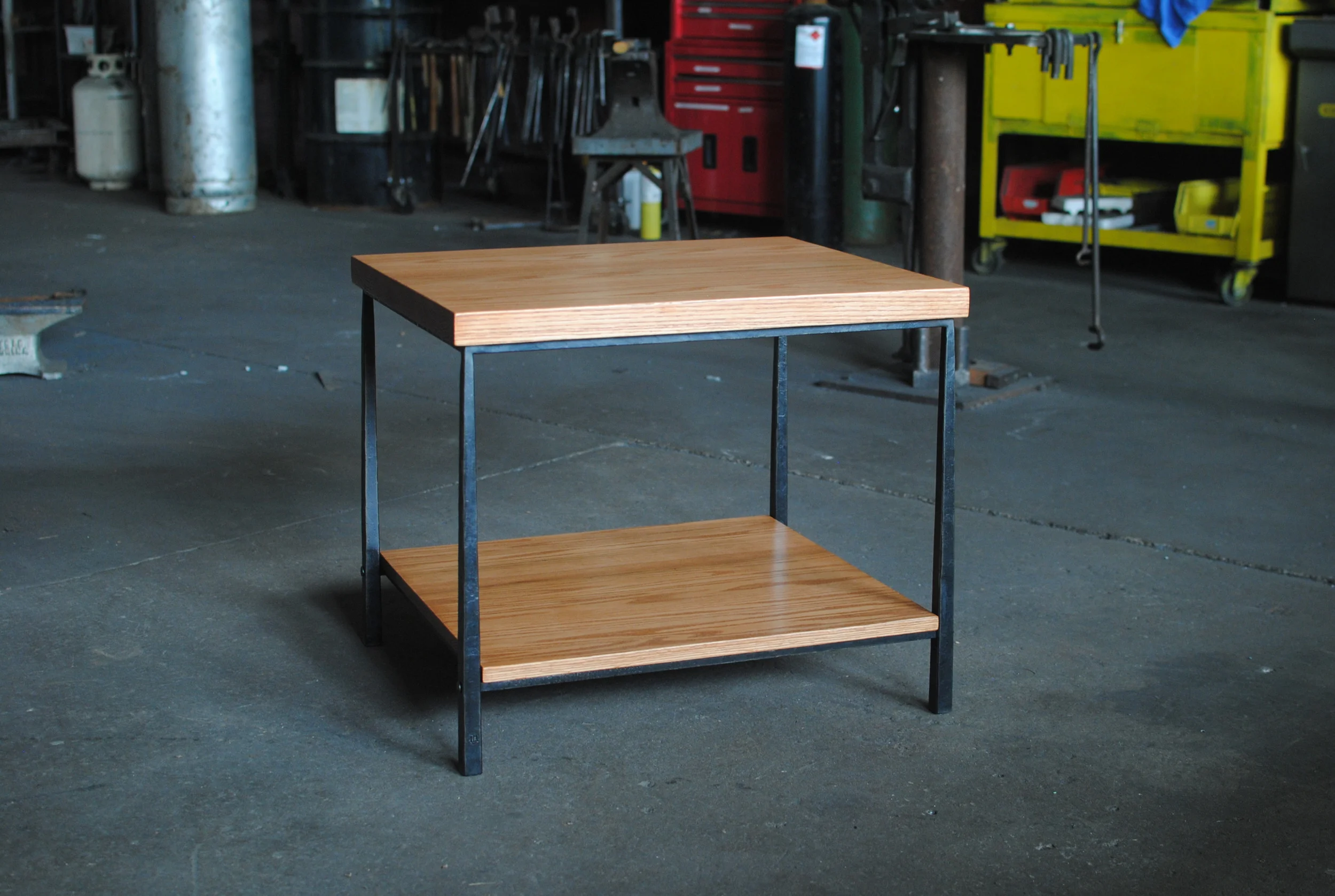 Small Media Table with forged steel base