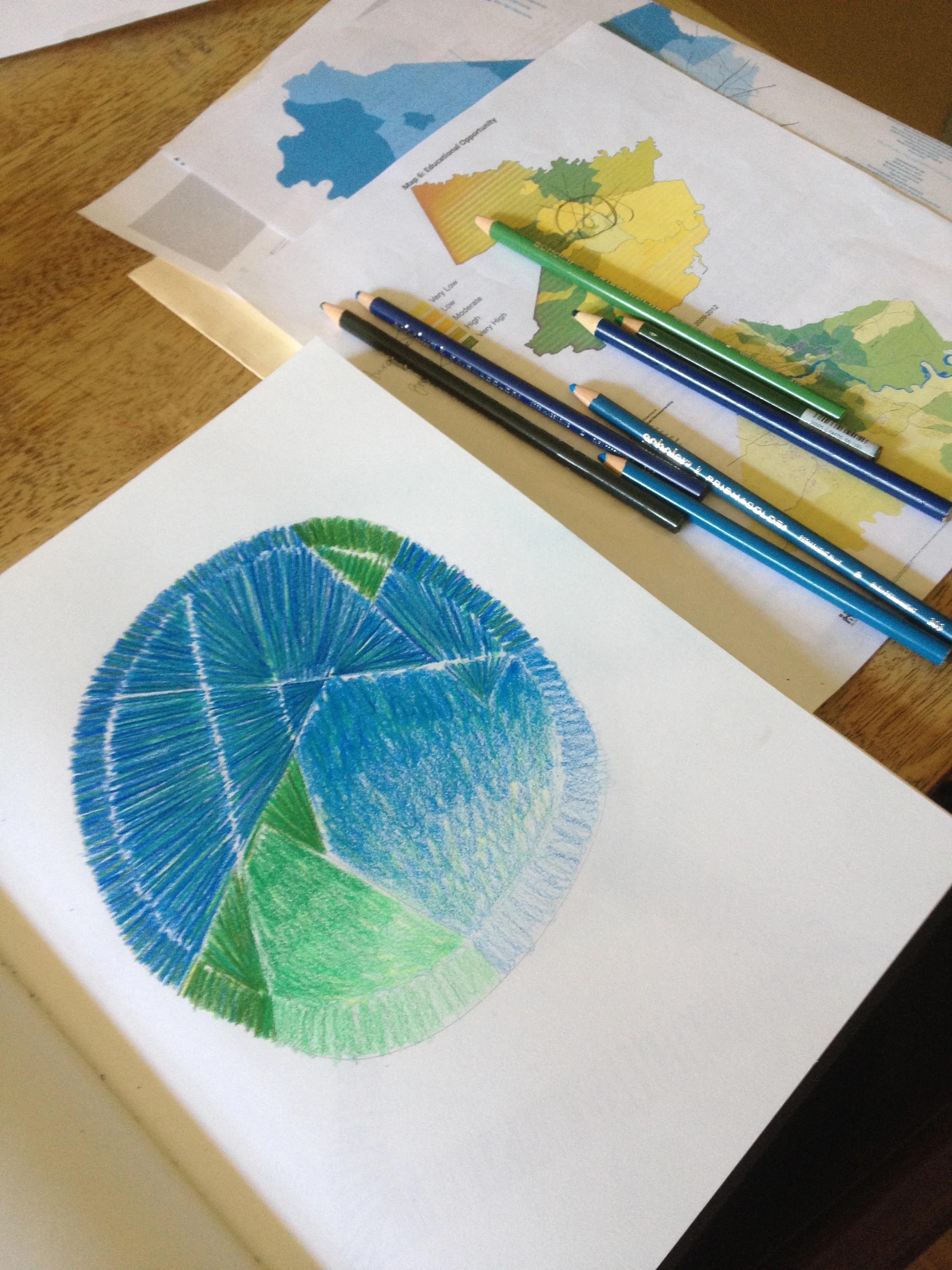 Researching and sketching the mosaic