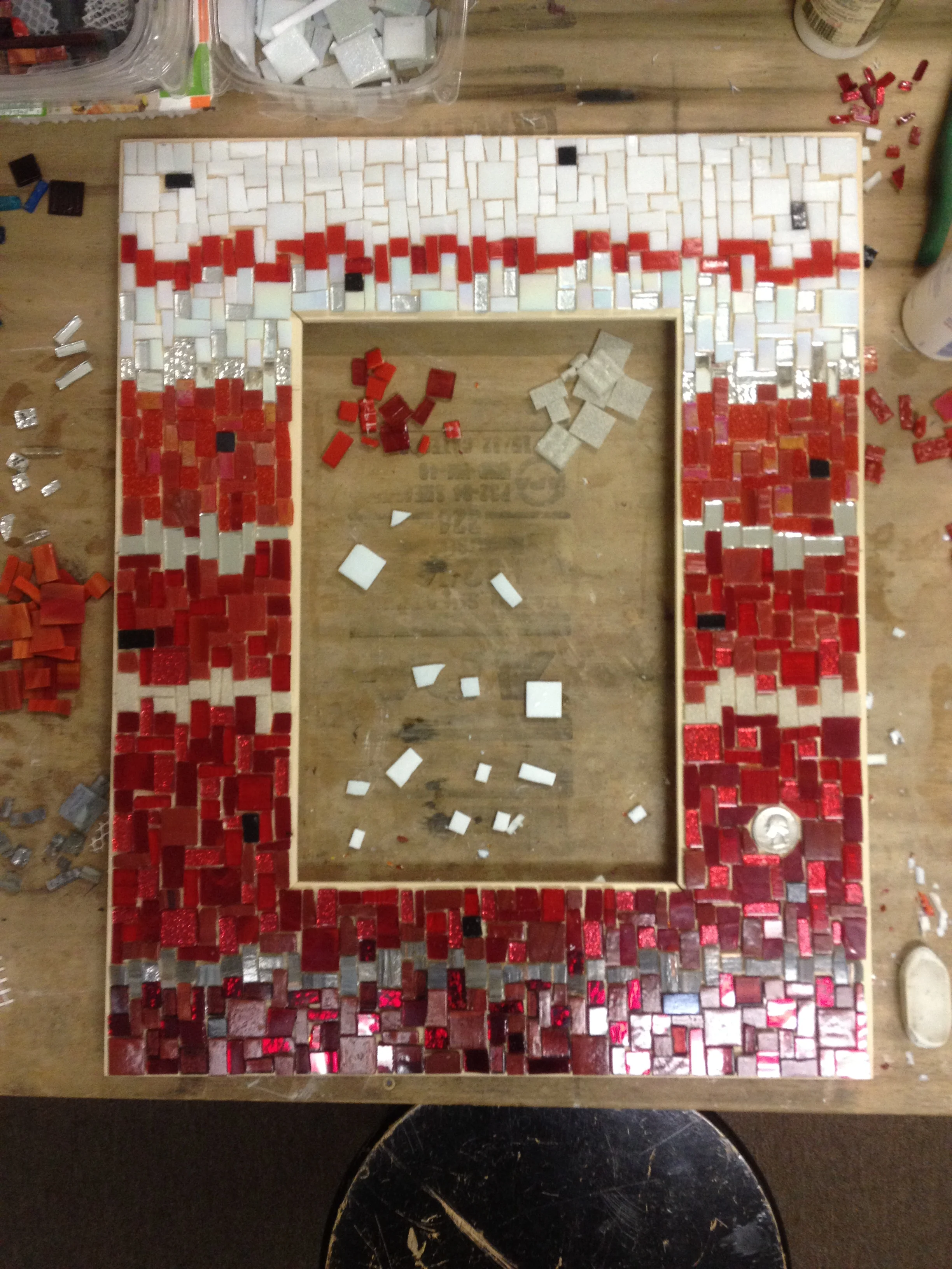 Custom anniversary gift mosaic mirror