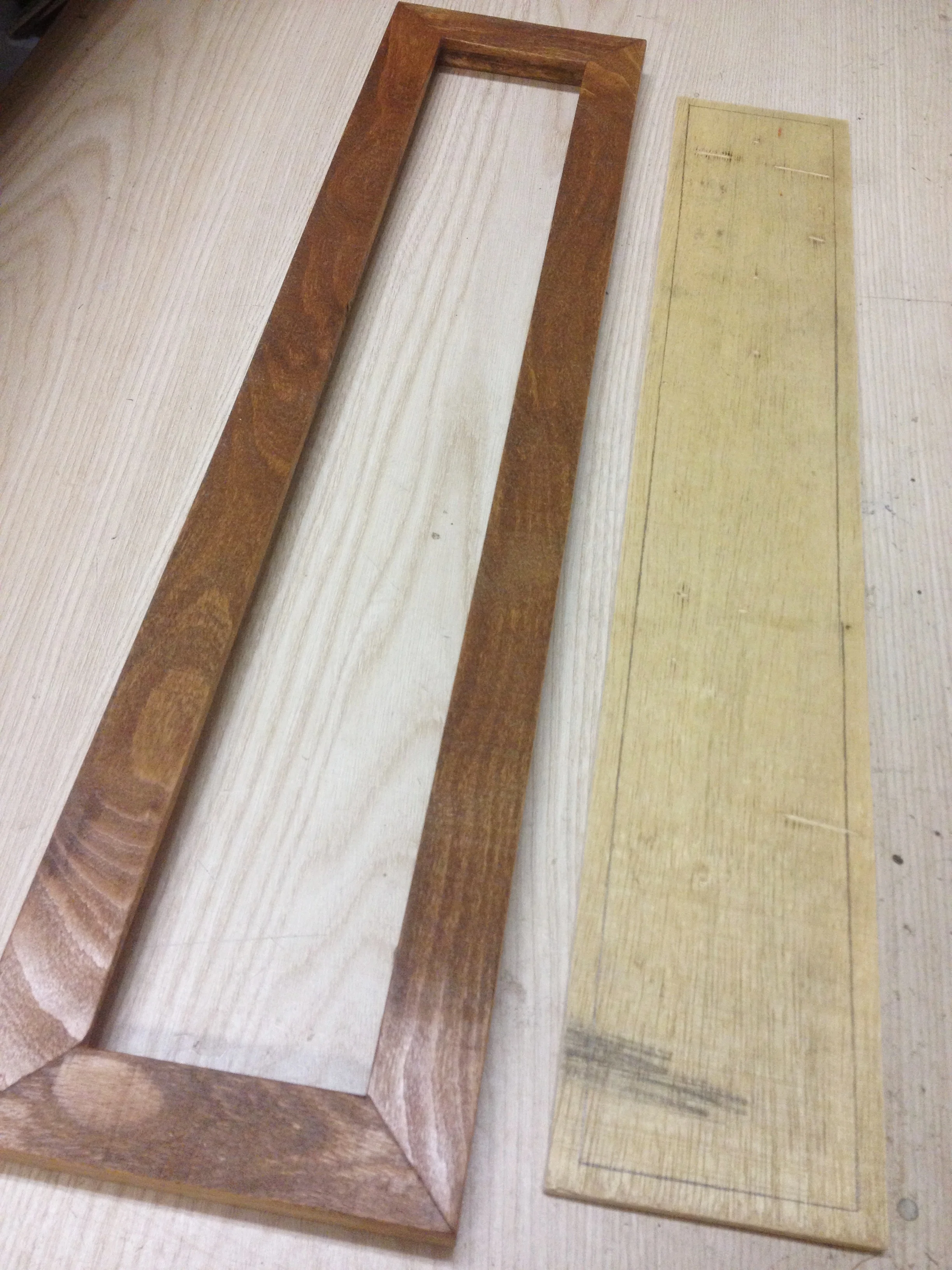 Handmade frame and prepared mosaic backer board for a mosaic coat track,