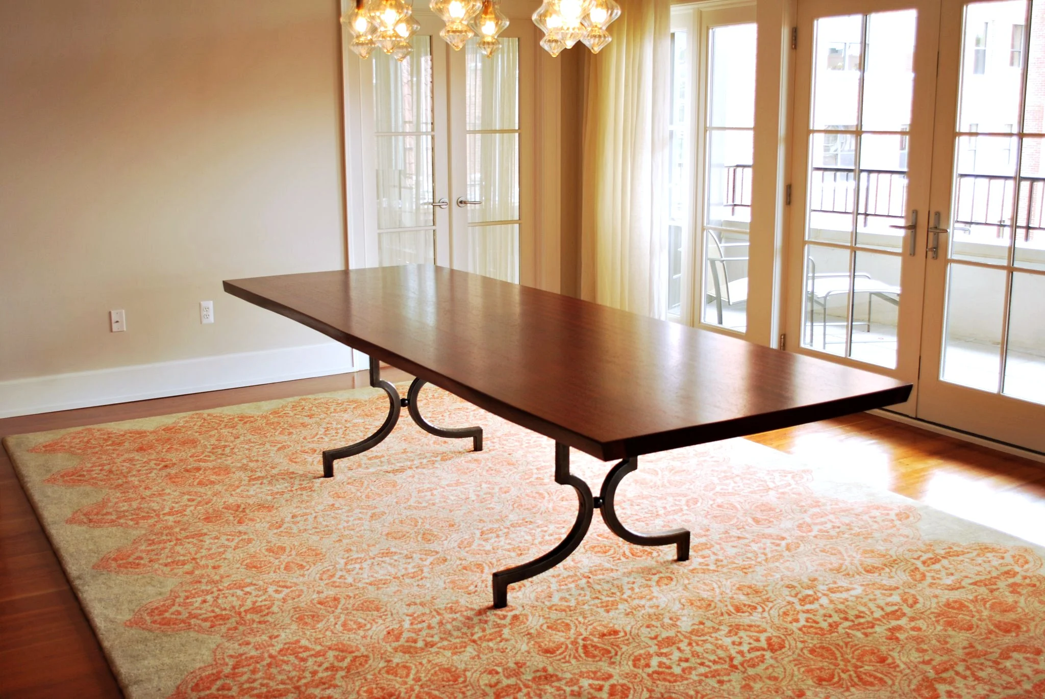 Dining Table with forged steel base