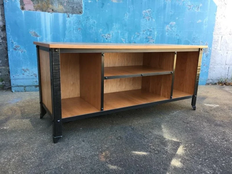 Cherry and Steel Media Console