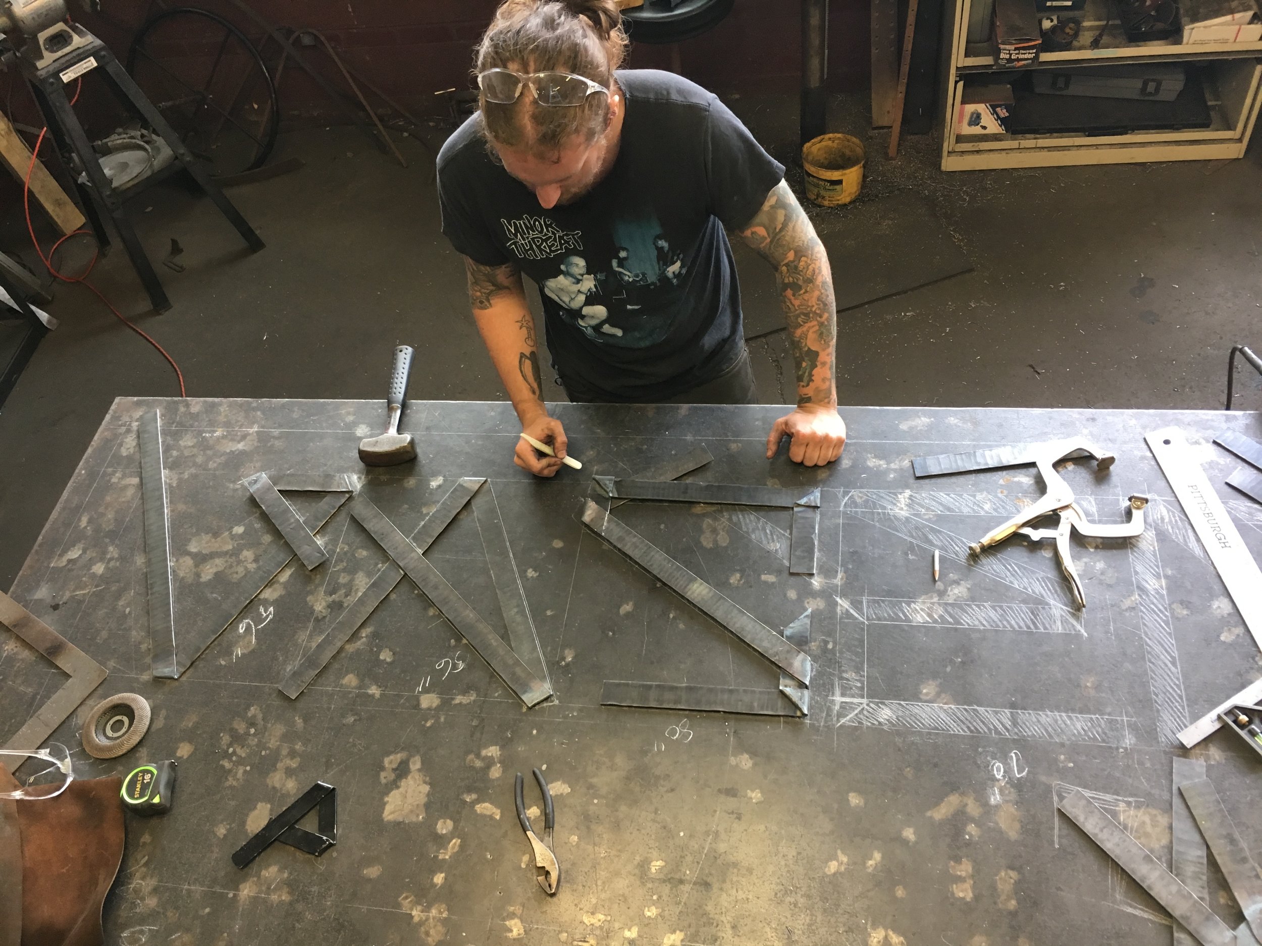 Forging letters for the custom sign