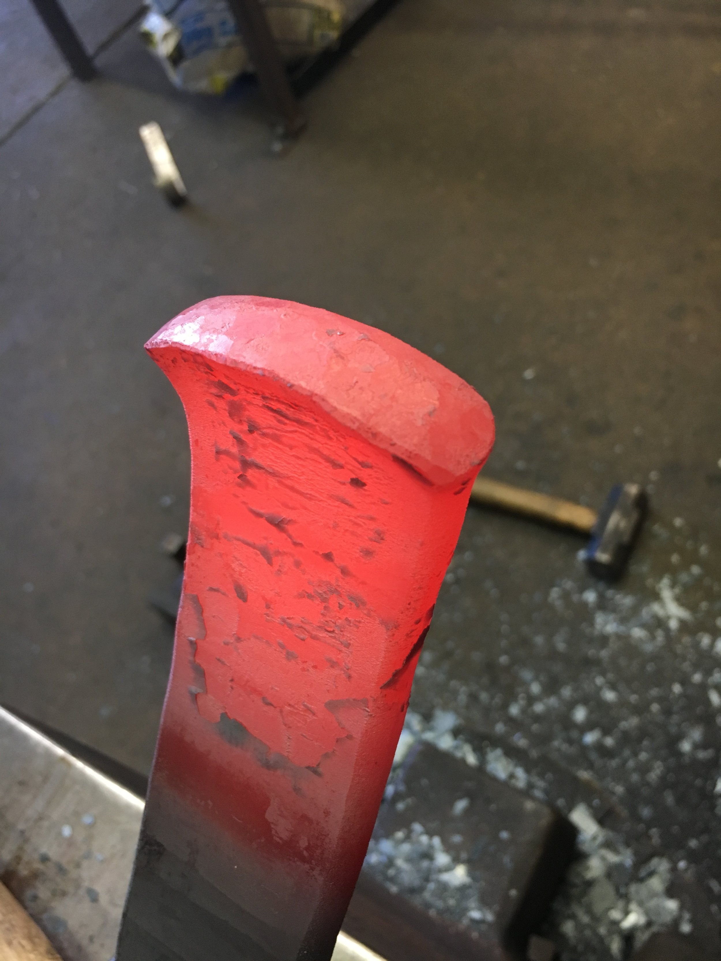 Forging the end of a custom railing
