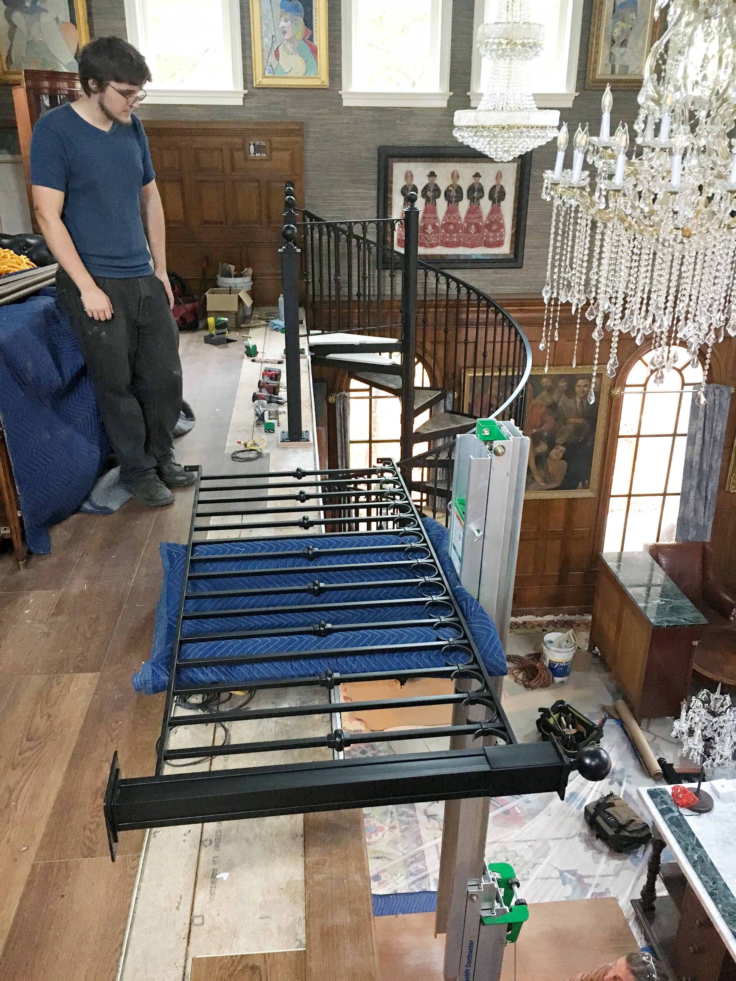 Custom spiral stair installation