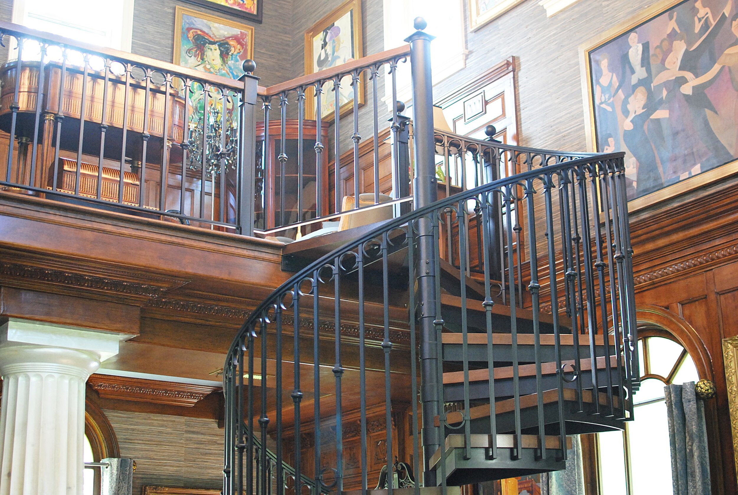Custom spiral stair and balcony