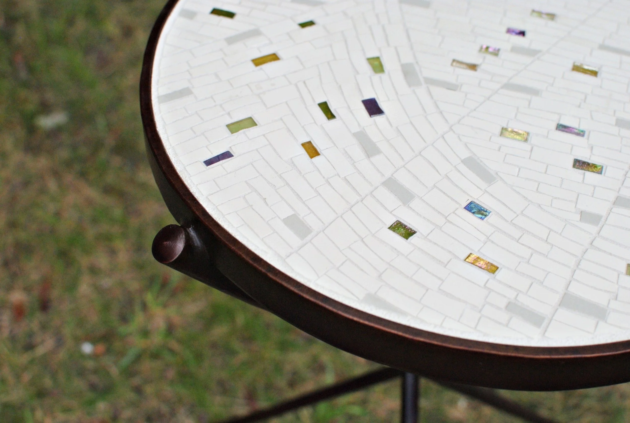 Side Table mosaic top detail