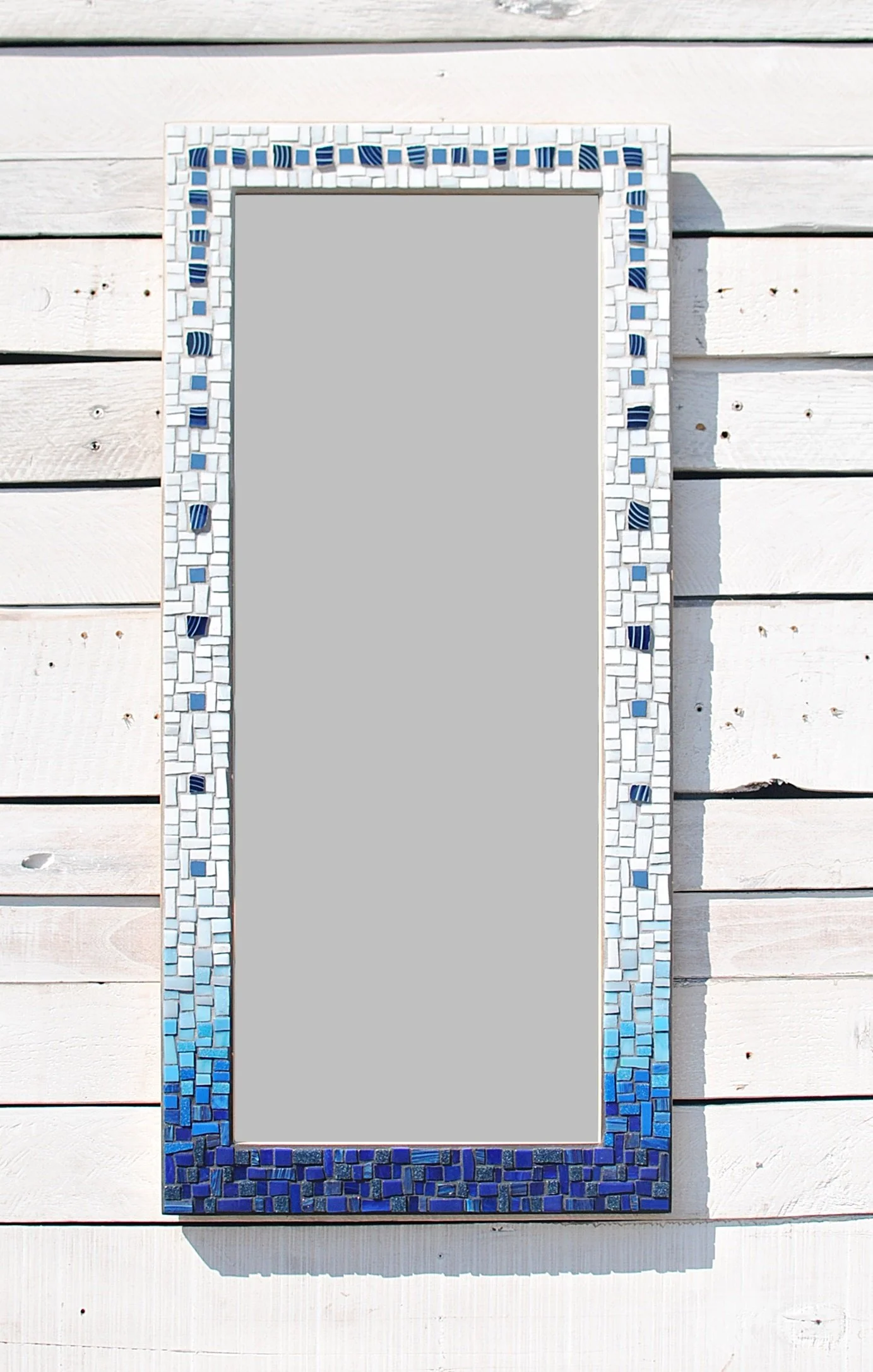 Long White and Blue Mirror