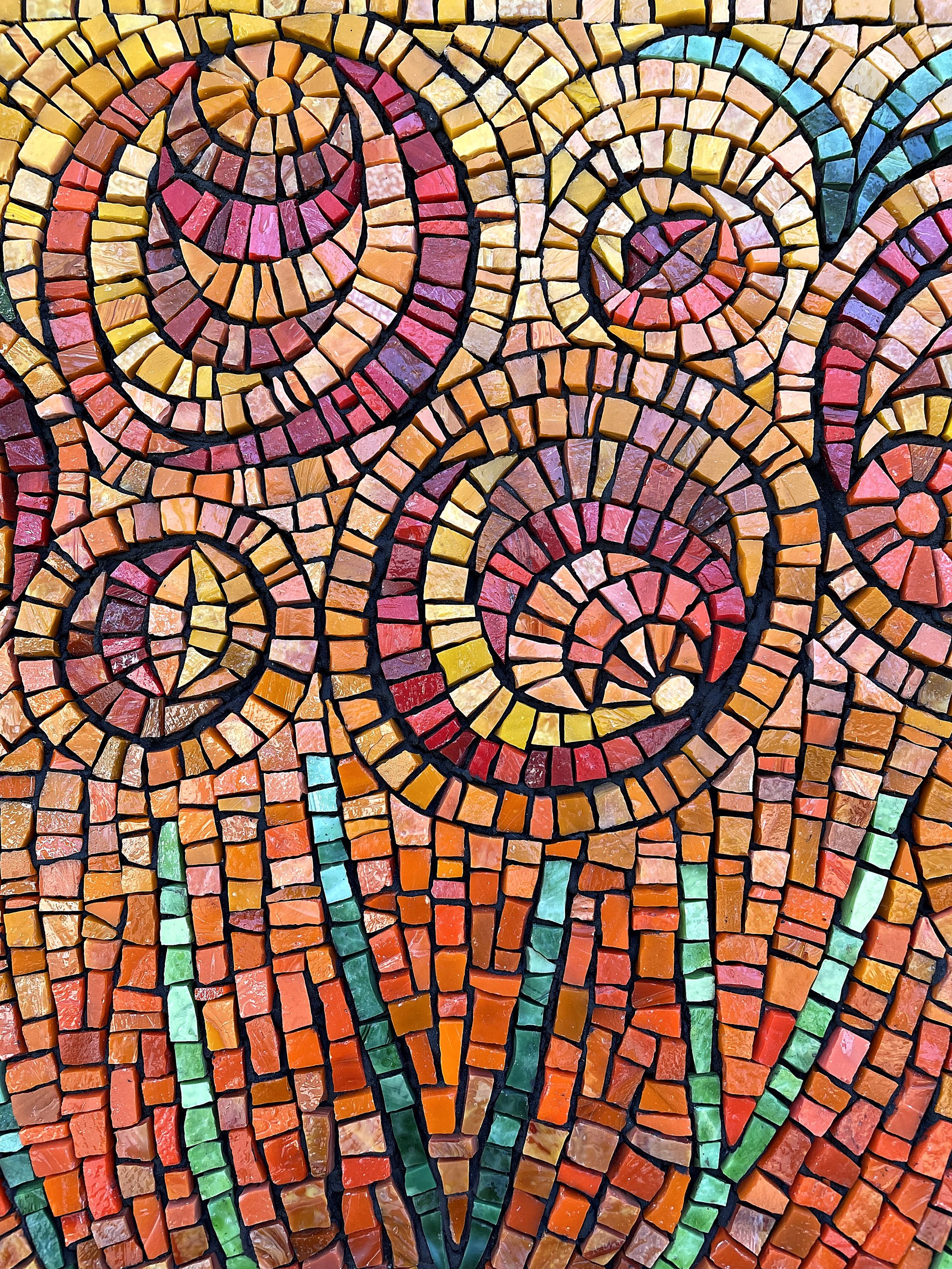 Abstract floral garden mosaic detail