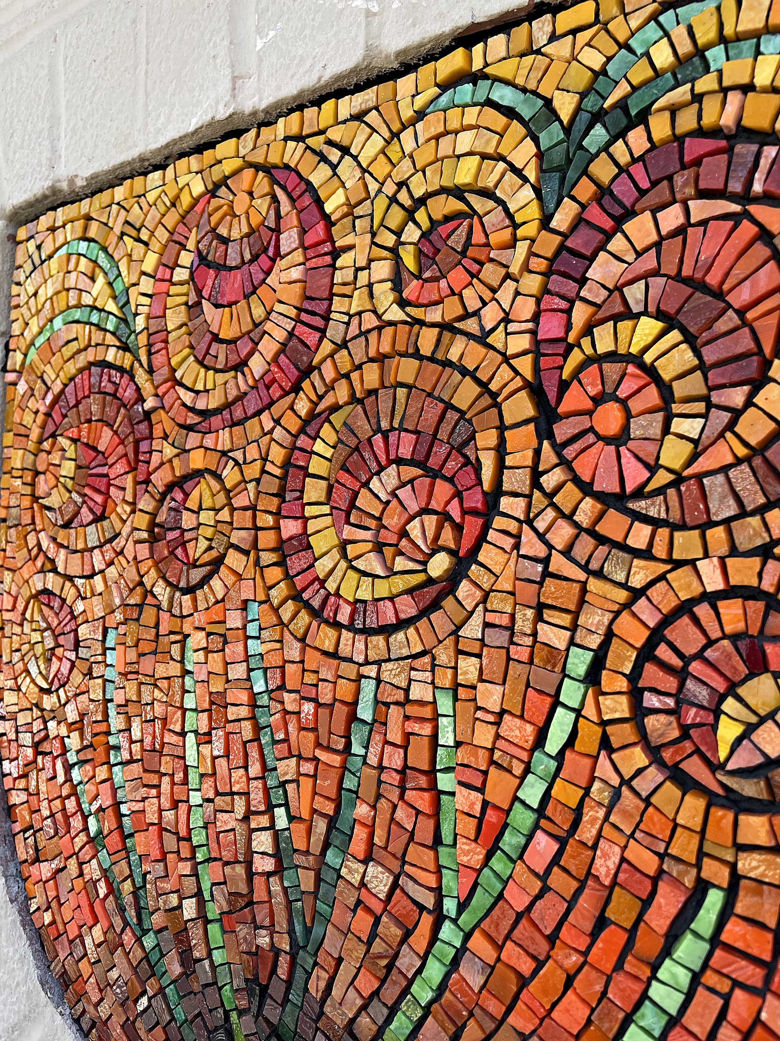 Abstract floral garden mosaic detail