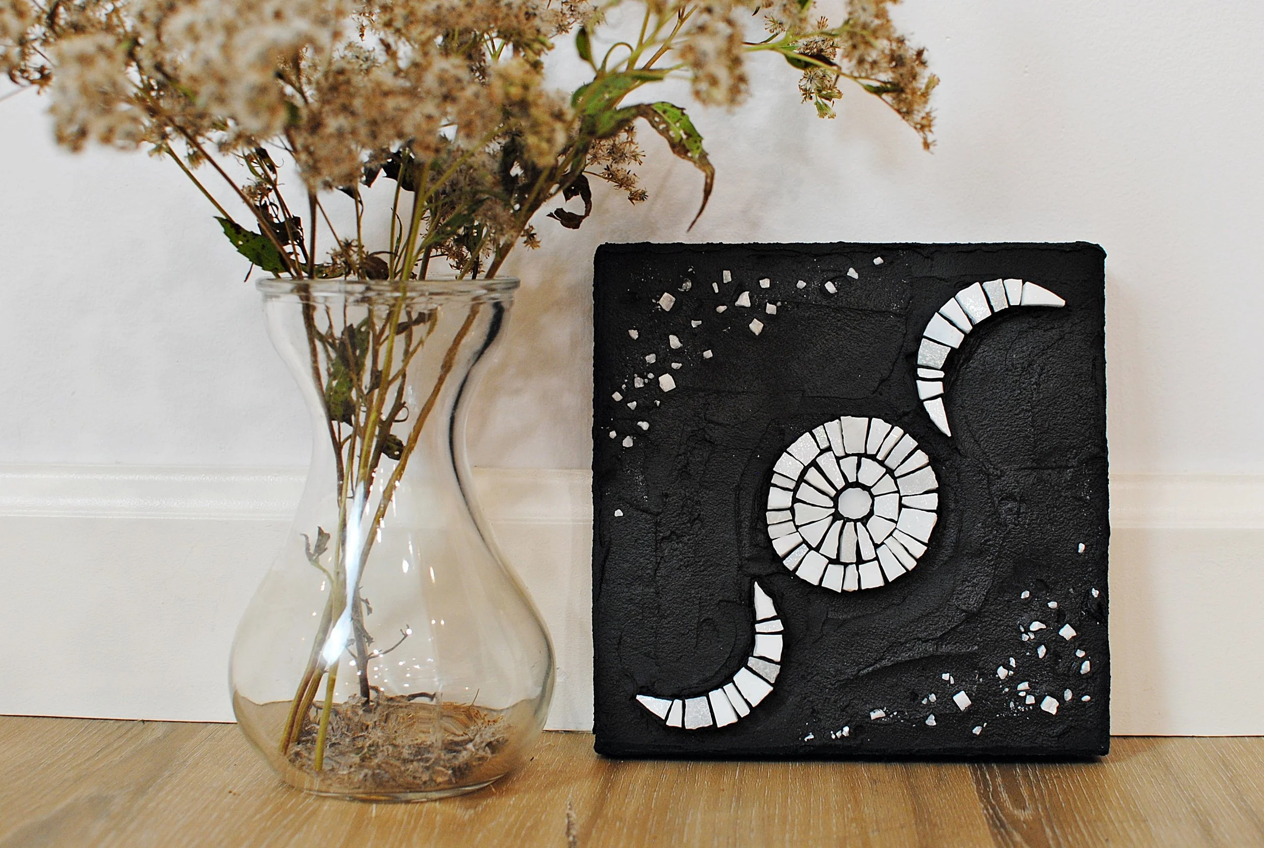 Handmade moon phases wall art