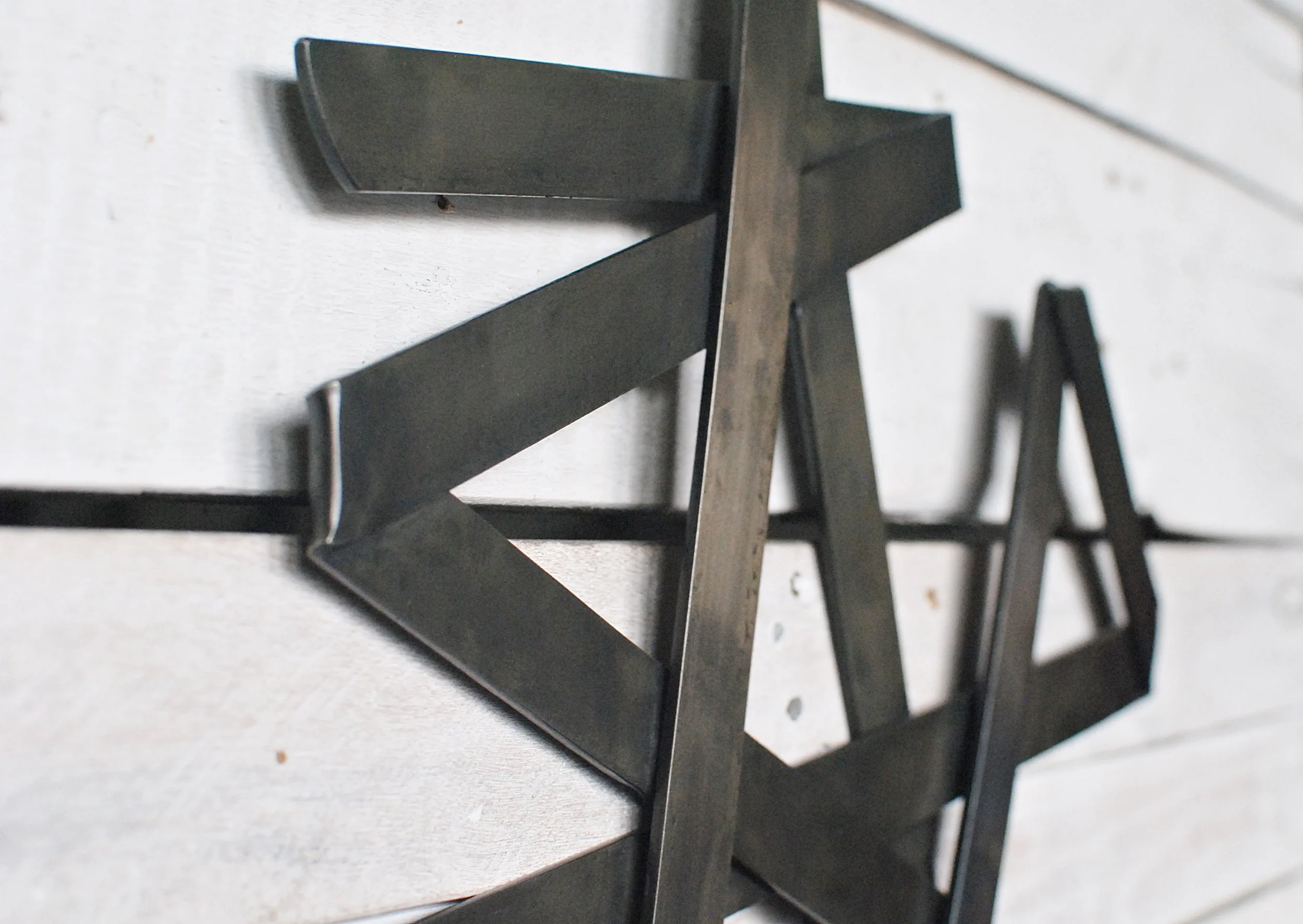 Abstract metal wall sculpture detail