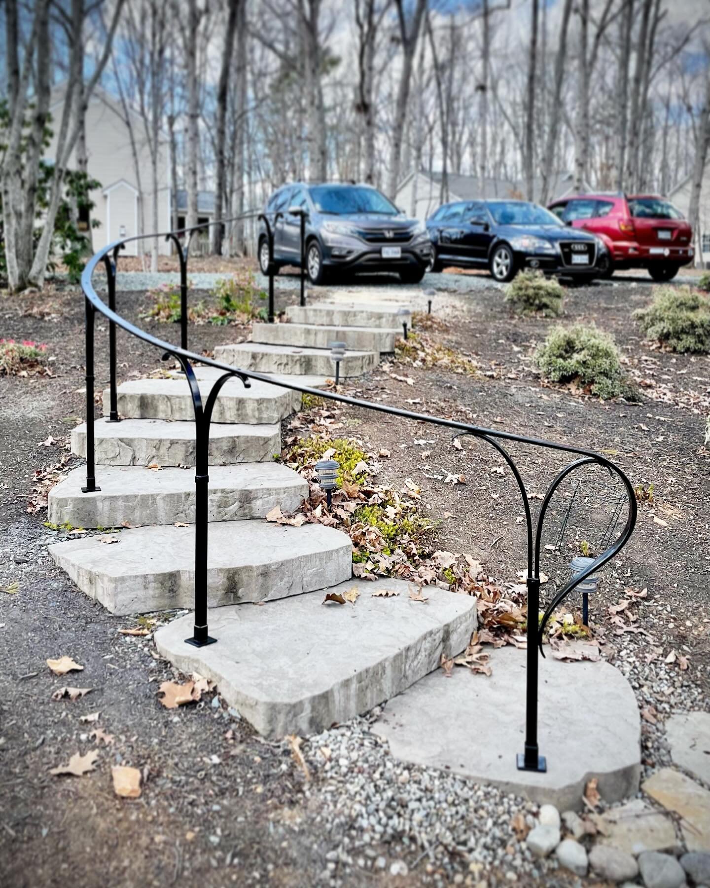 Love the look of these minimalist serpentine forged stair railings. ⚒️🔥 

Don&rsquo;t be fooled by the simple look though! A railing like this requires extra site visits to create and fit custom templates. Then once Kyle has forged the parts, the fi