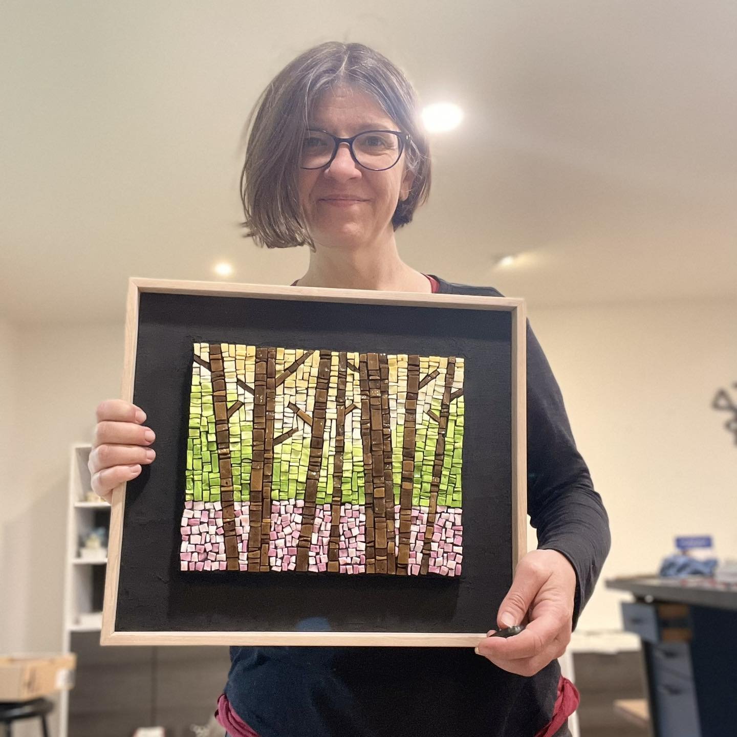 &ldquo;Spring Forest&rdquo; is the first in a new mosaic series, and we&rsquo;re bringing it to Reston this weekend! 🌸

This series of abstract forests will eventually include all four seasons plus lots of other lighting variations. Turns out findin