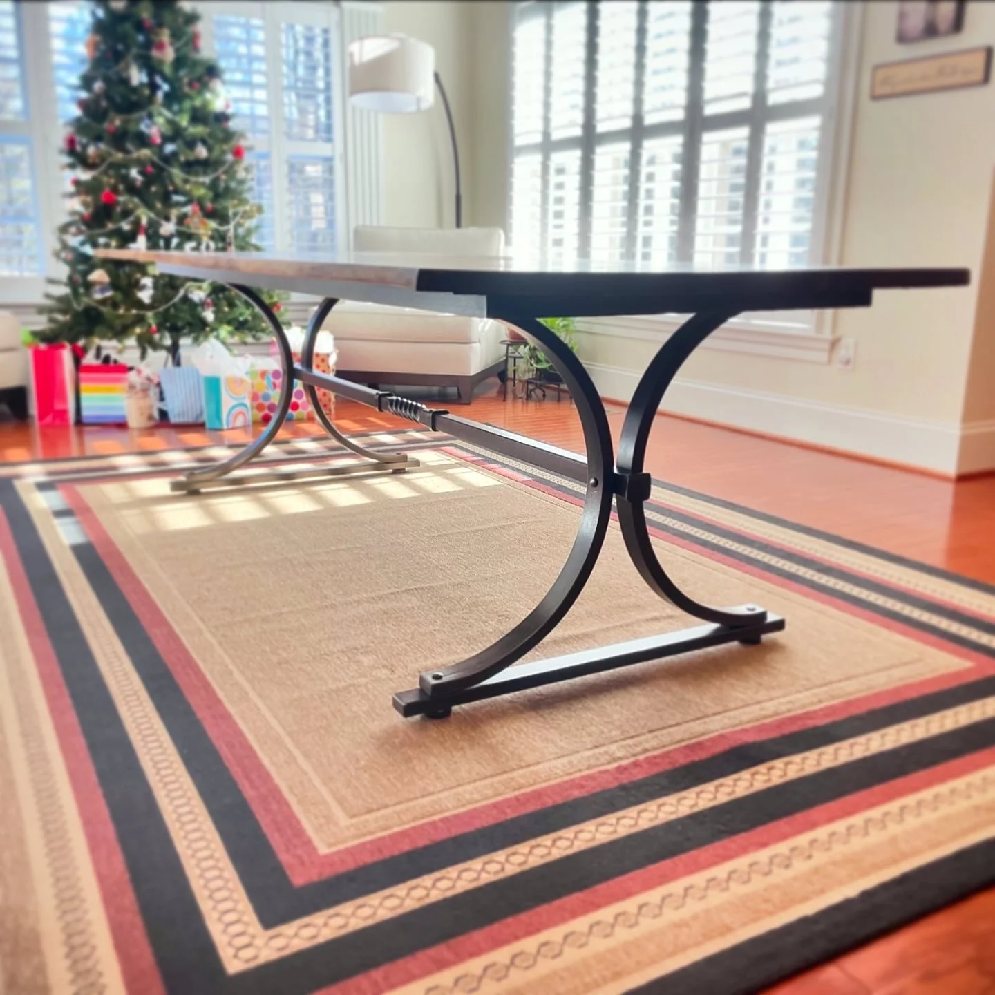 Steel and Walnut Dining Table