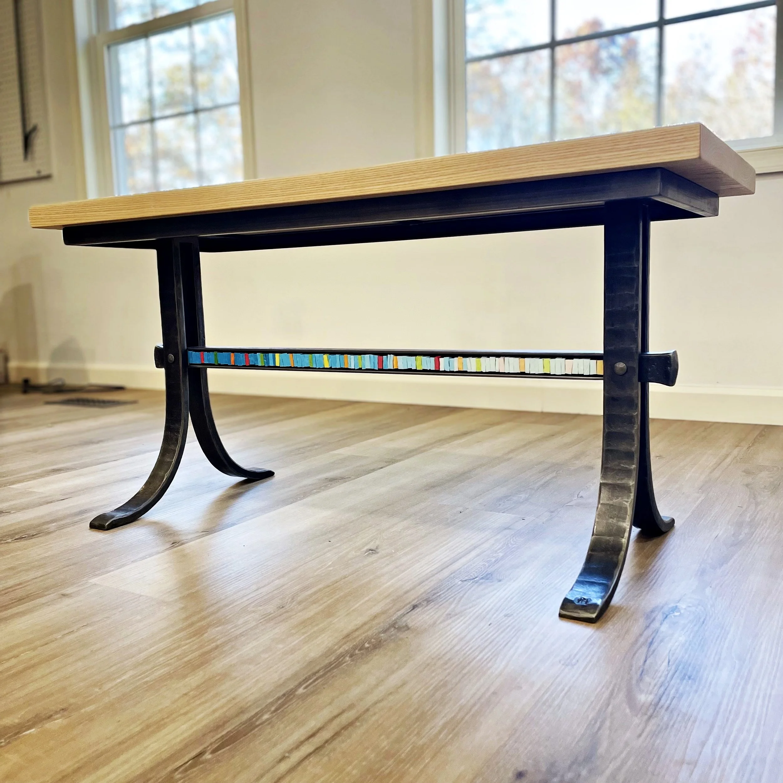 Small Bench with Mosaic Inlay