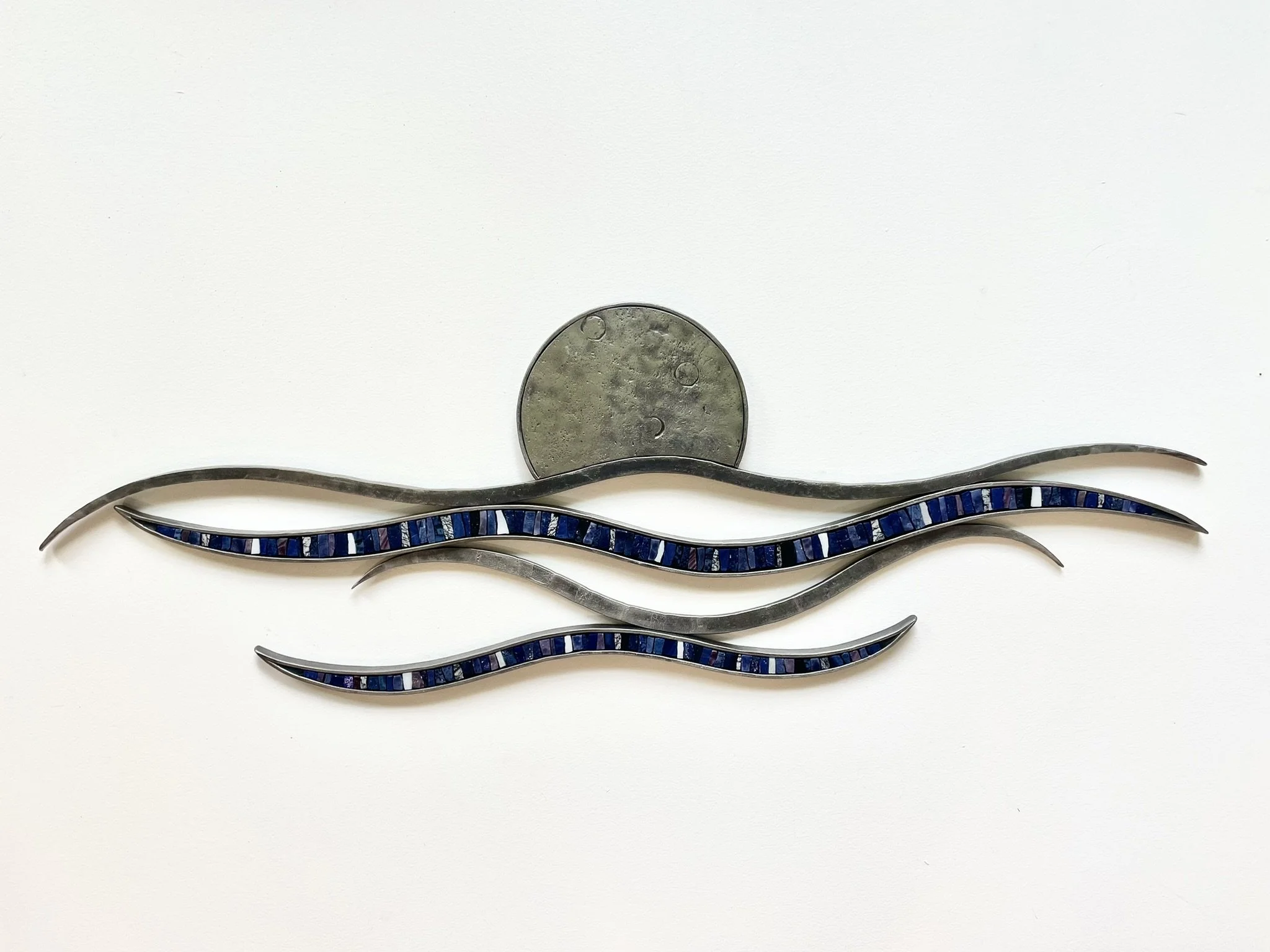 "Moonlight over Waves" wall sculpture