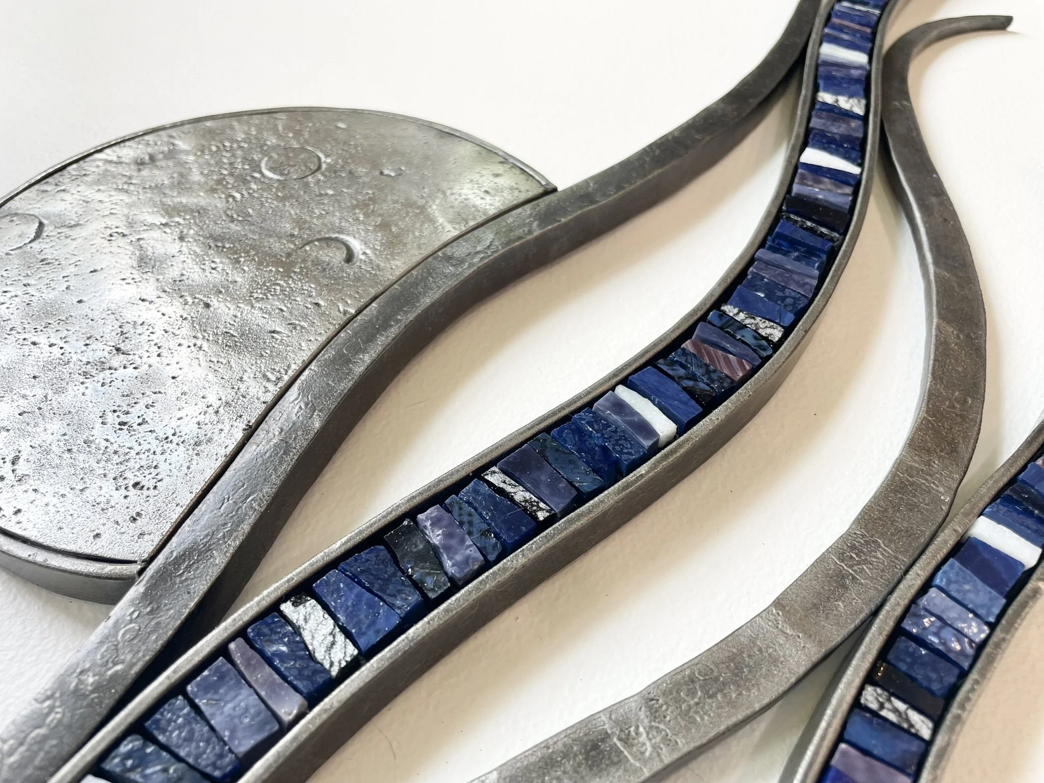 "Moonlight over Waves" wall sculpture detail