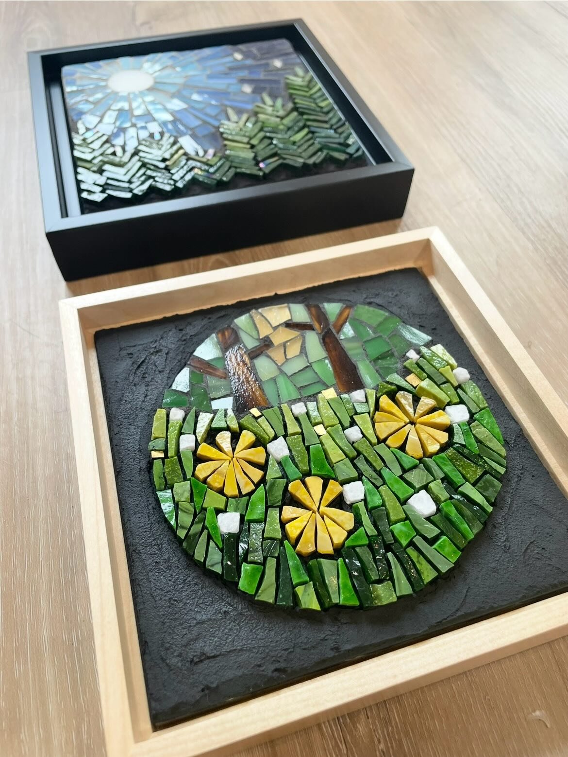 New year, new work, new frames #2. ✨

Process photos include the inspiring photo of native flowers in our yard at sunset, a rough planning sketch, and pre- and mid- background grouting.