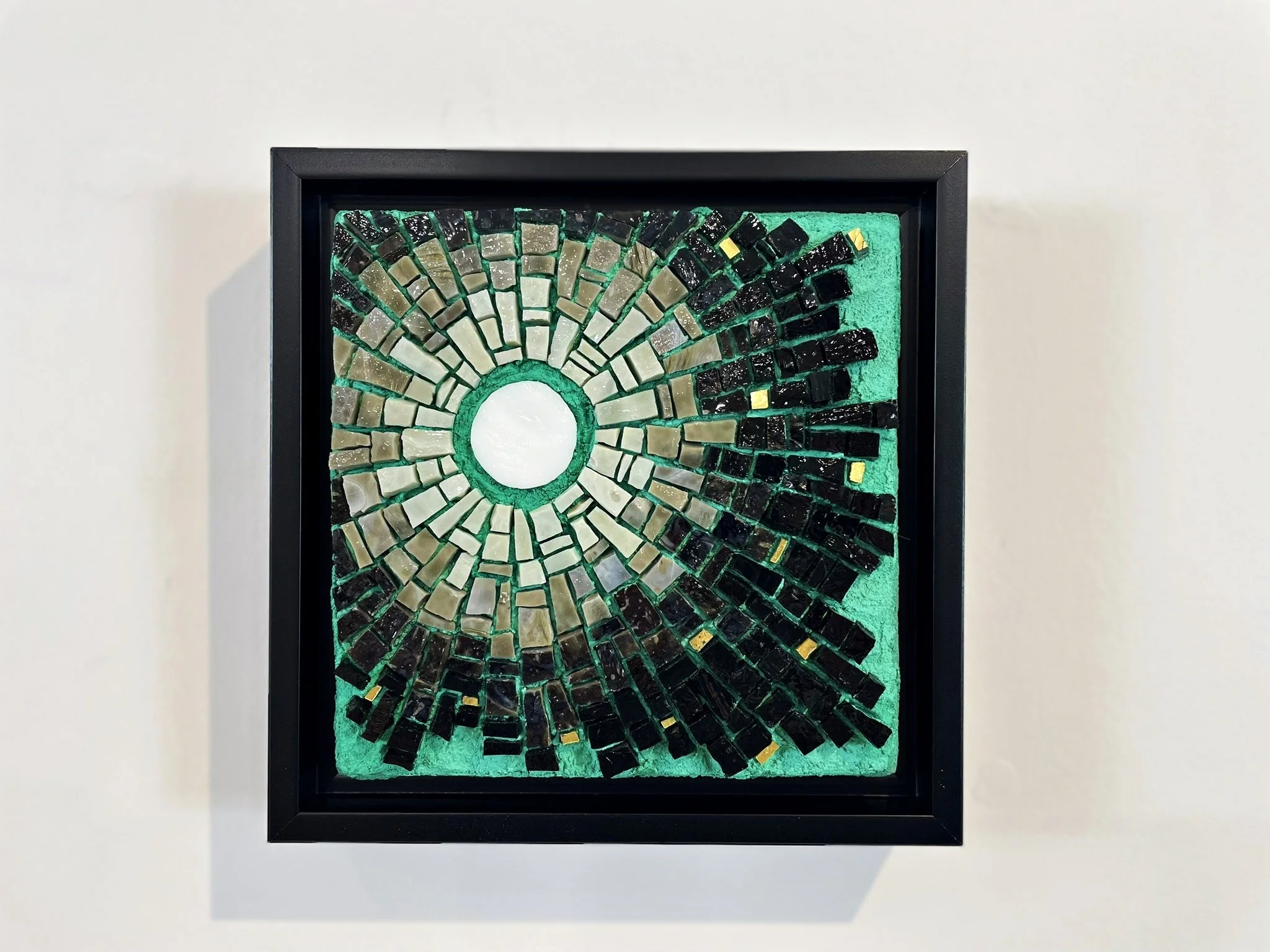 Full Moon mosaic art in black frame PH2023 (1).JPEG