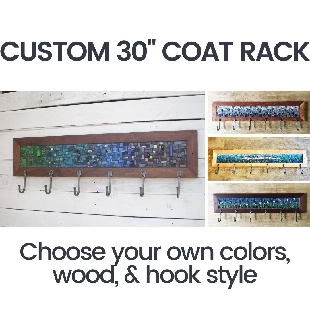 Large Custom Mosaic Coat Rack