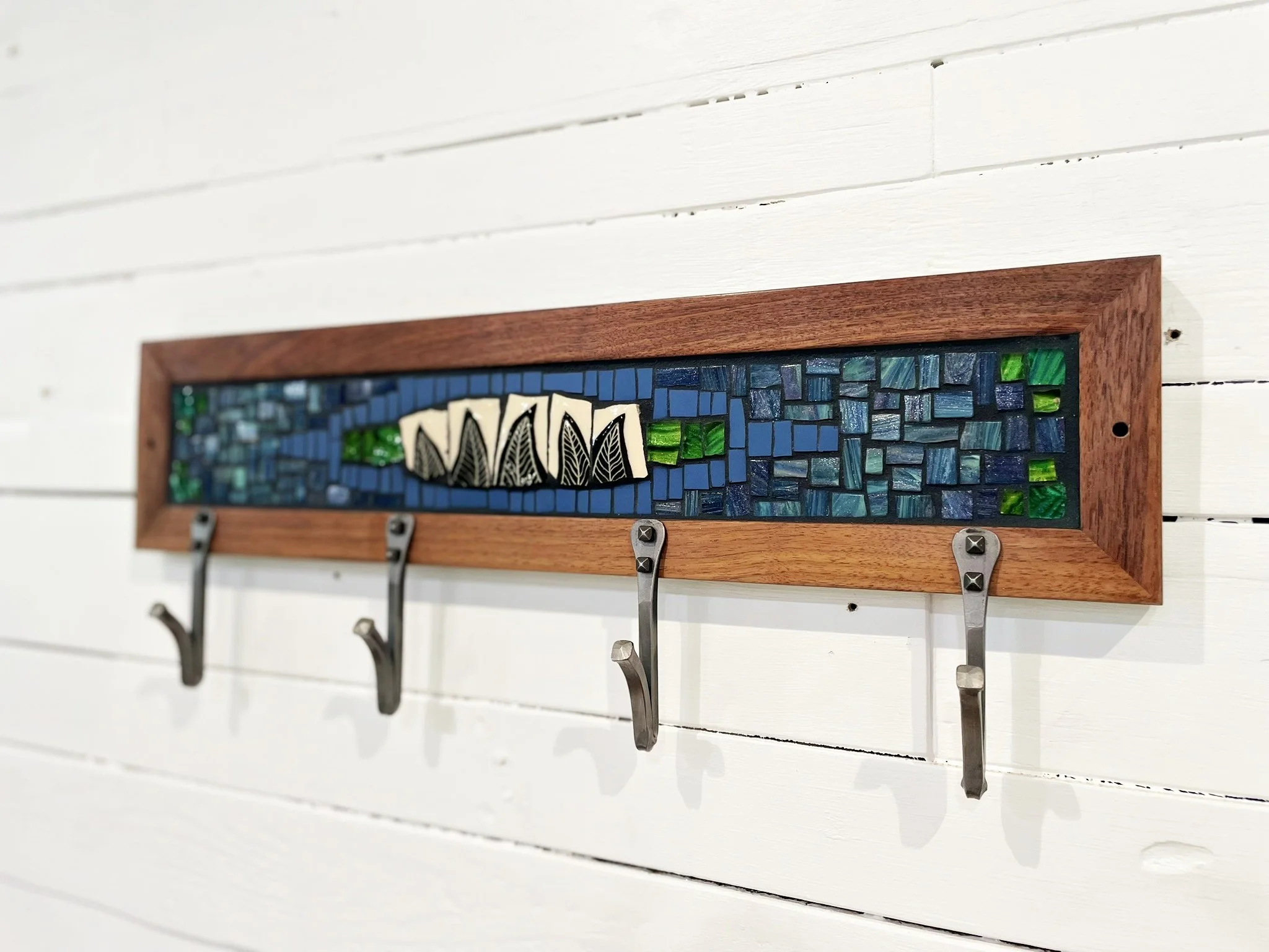 Blue Mosaic Coat Rack