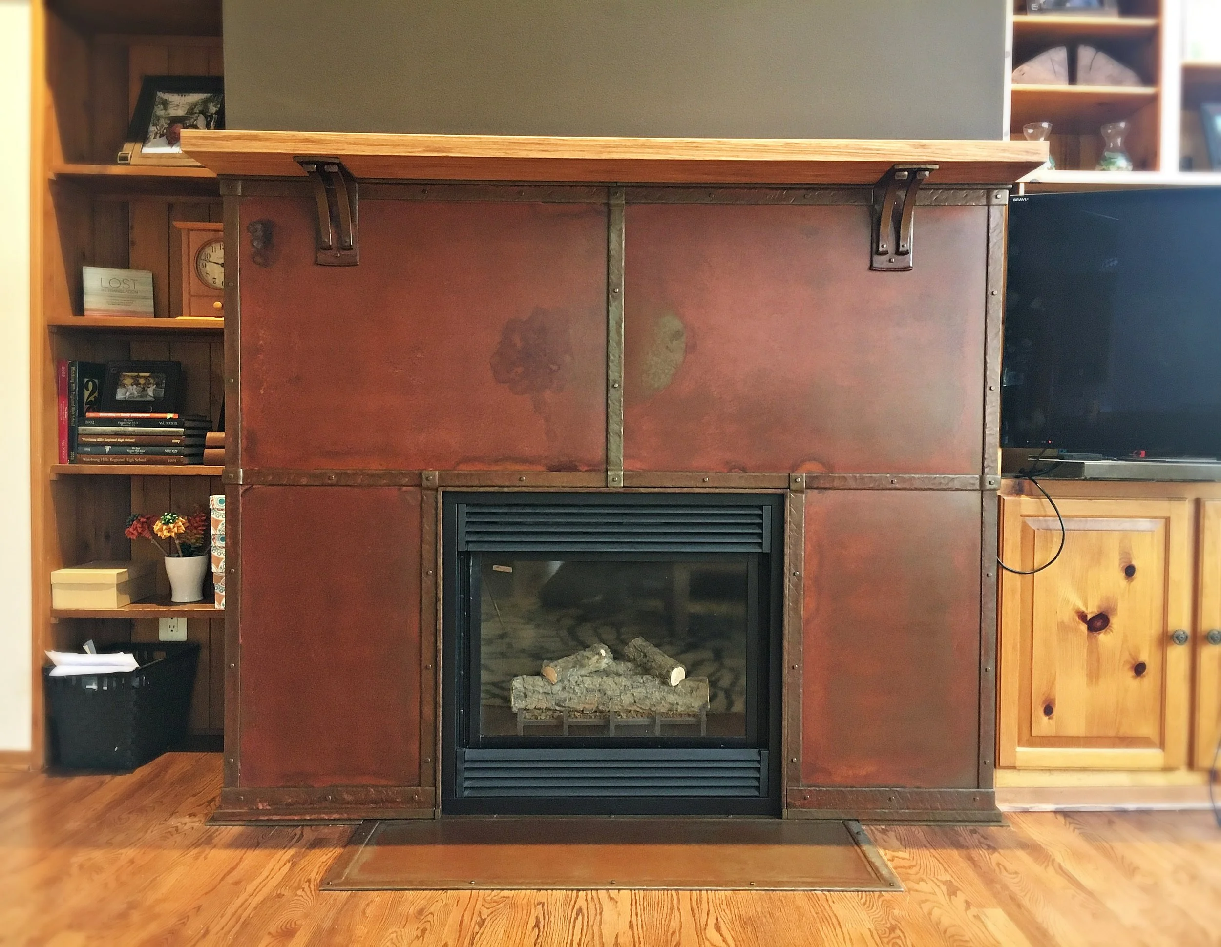 Custom Modern Fireplace Surround and Mantle — Phoenix Handcraft