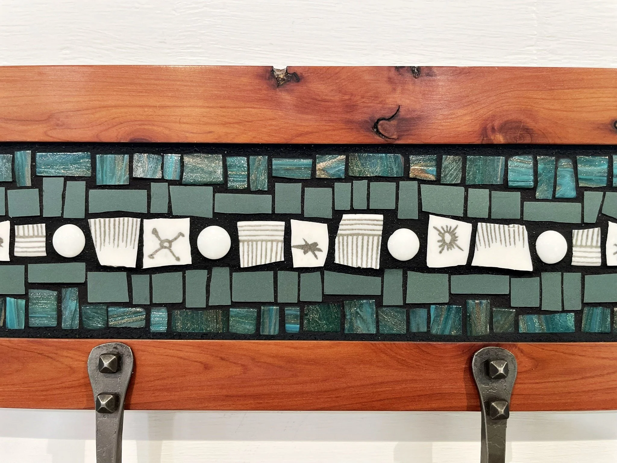 Teal and white mosaic coat rack PH2025 (2).JPEG