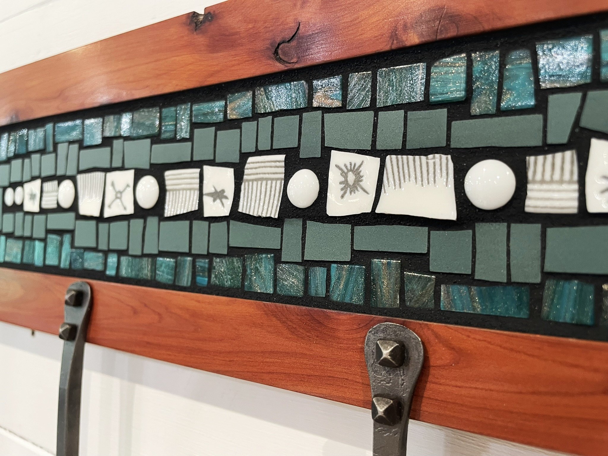 Teal and white mosaic coat rack PH2025 (3).JPEG
