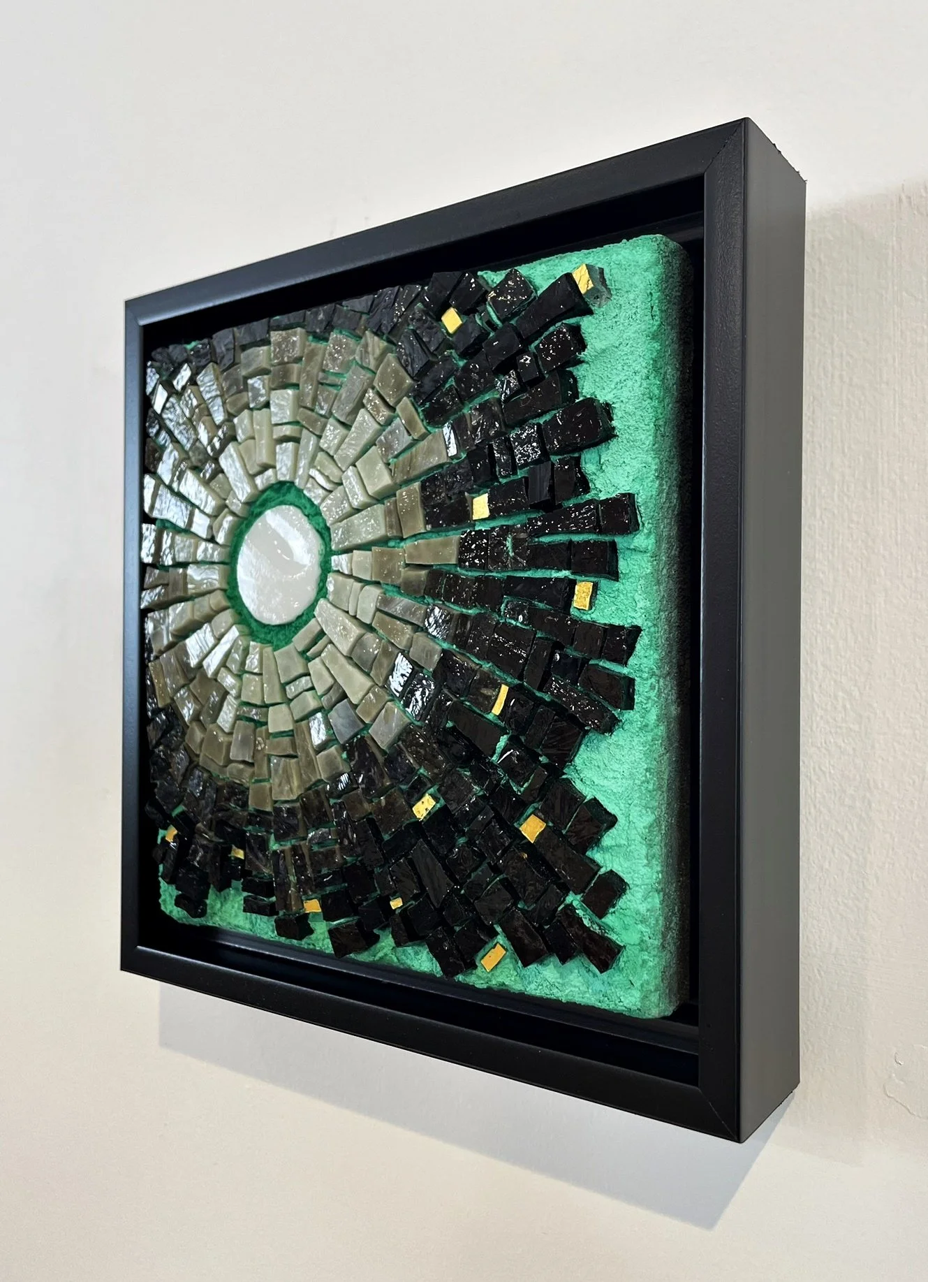 Full Moon mosaic art in black frame PH2023 (2).JPEG
