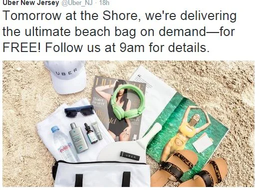 Jersey Shore - Free Beach Bags from @uber_nj delivered to you today