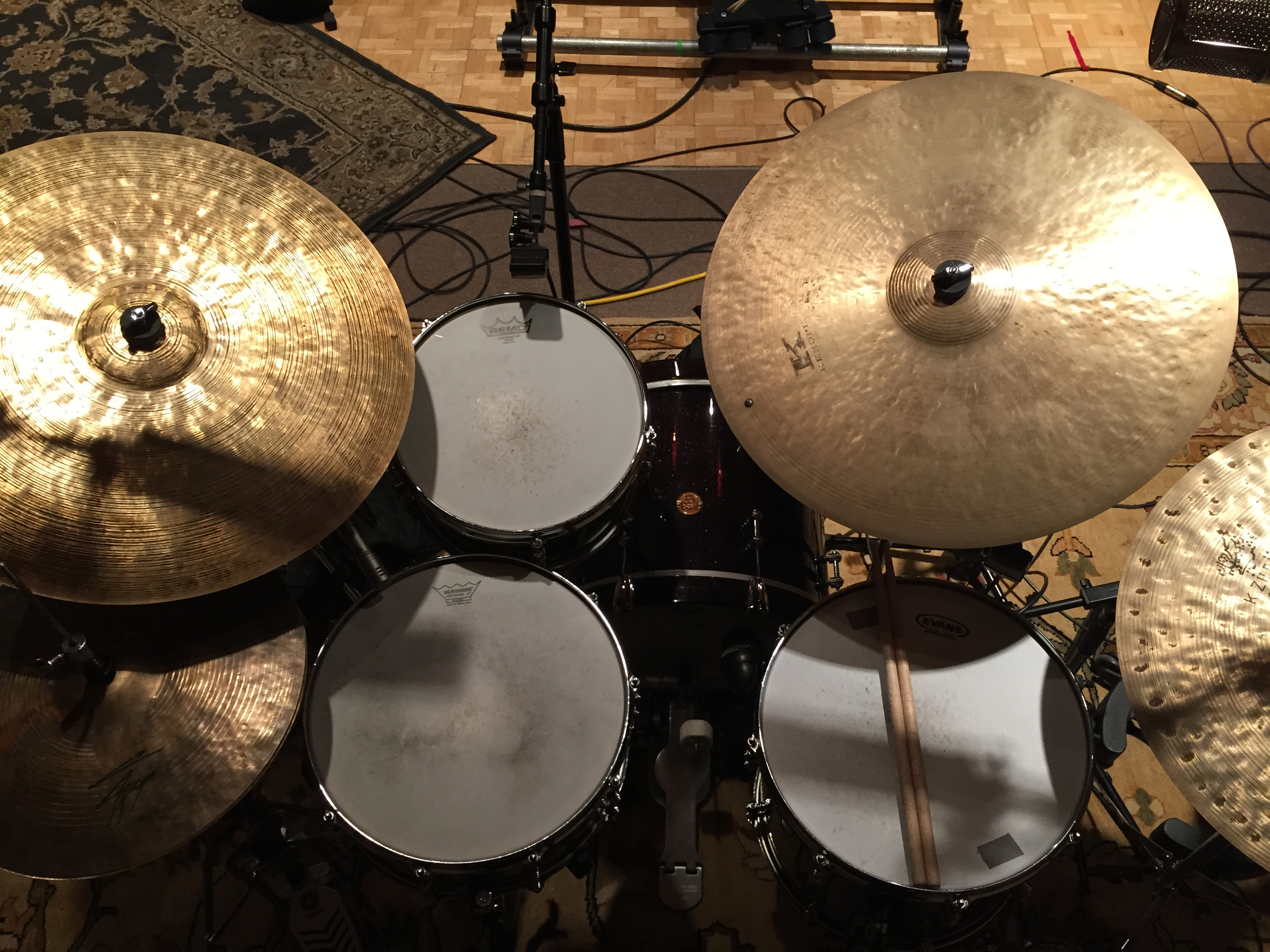 set up for the new amp trio record recorded in Jan 2015