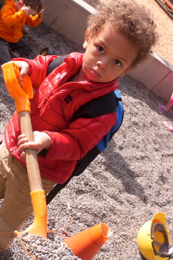 Dashel was in heaven at the Bay Area Discovery Museum's construction site