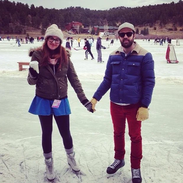 ice skating on Evergreen Lake