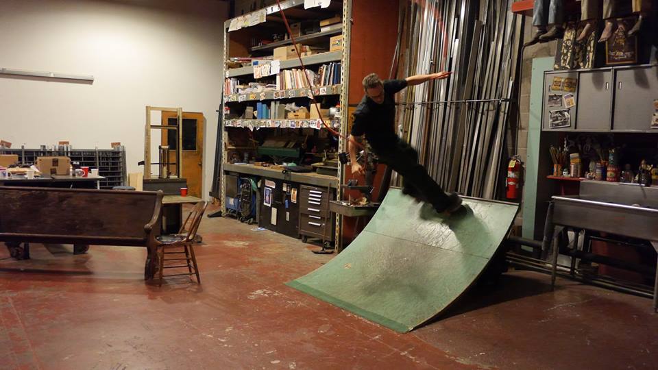 David on the quarter pipe