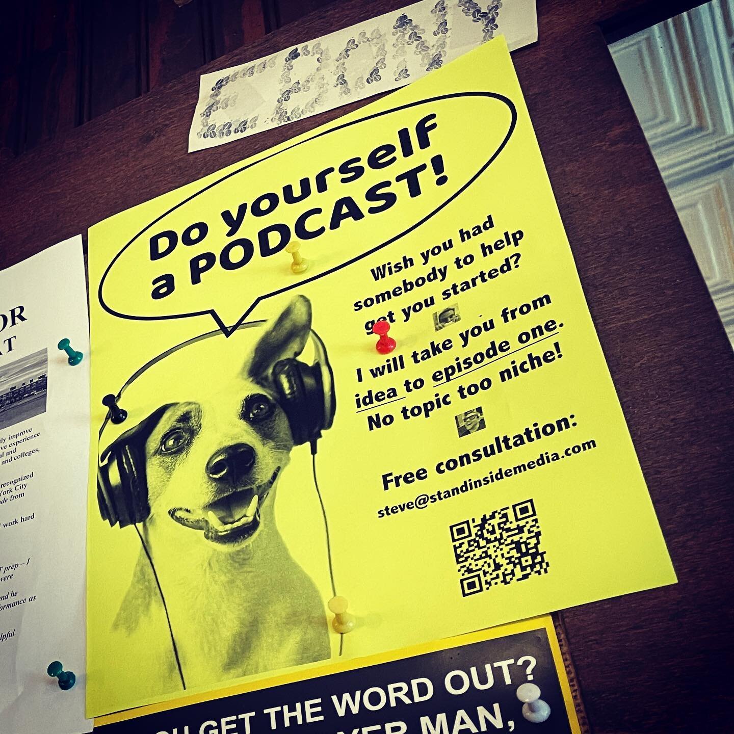 I want to make people&rsquo;s podcasting dreams come true! Already getting a lot of interest from these posters up in the East and West Village.  #podcasting #startapodcast #eastvillage #westvillage #nicheaesthetic #podcastersofinstagram #podcastlife