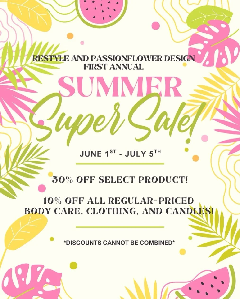 Big news! Our June super sale starts today!!! Pop in and do your summer shopping now☀️🏝️🌺