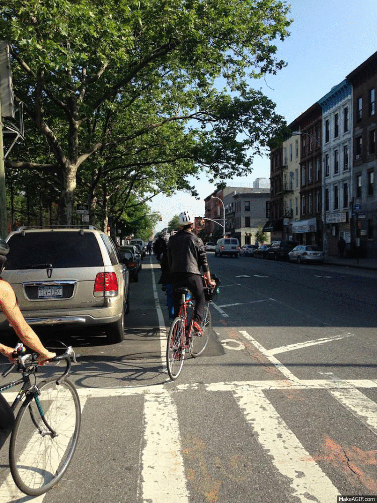 Cornegy & crew leave the station and hit the bike lane! 