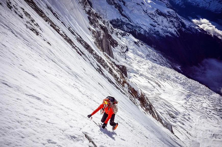 Steck on Eiger by Scarpa.net. He notes that his record breaking ascent was done completely solo - he returned months later with a camera crew to capture video and images. 