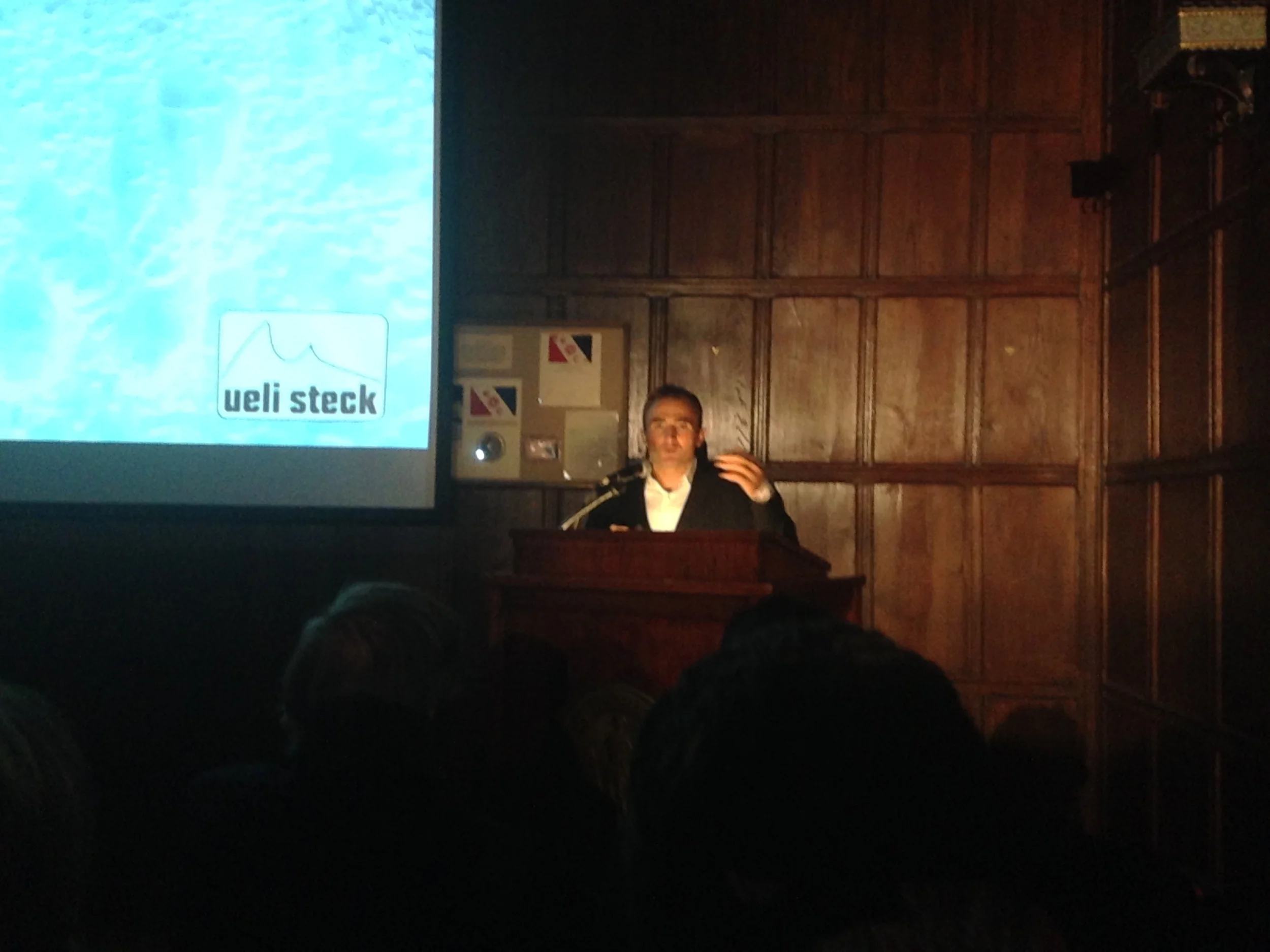 Ueli Steck speaks at the Explorers Club