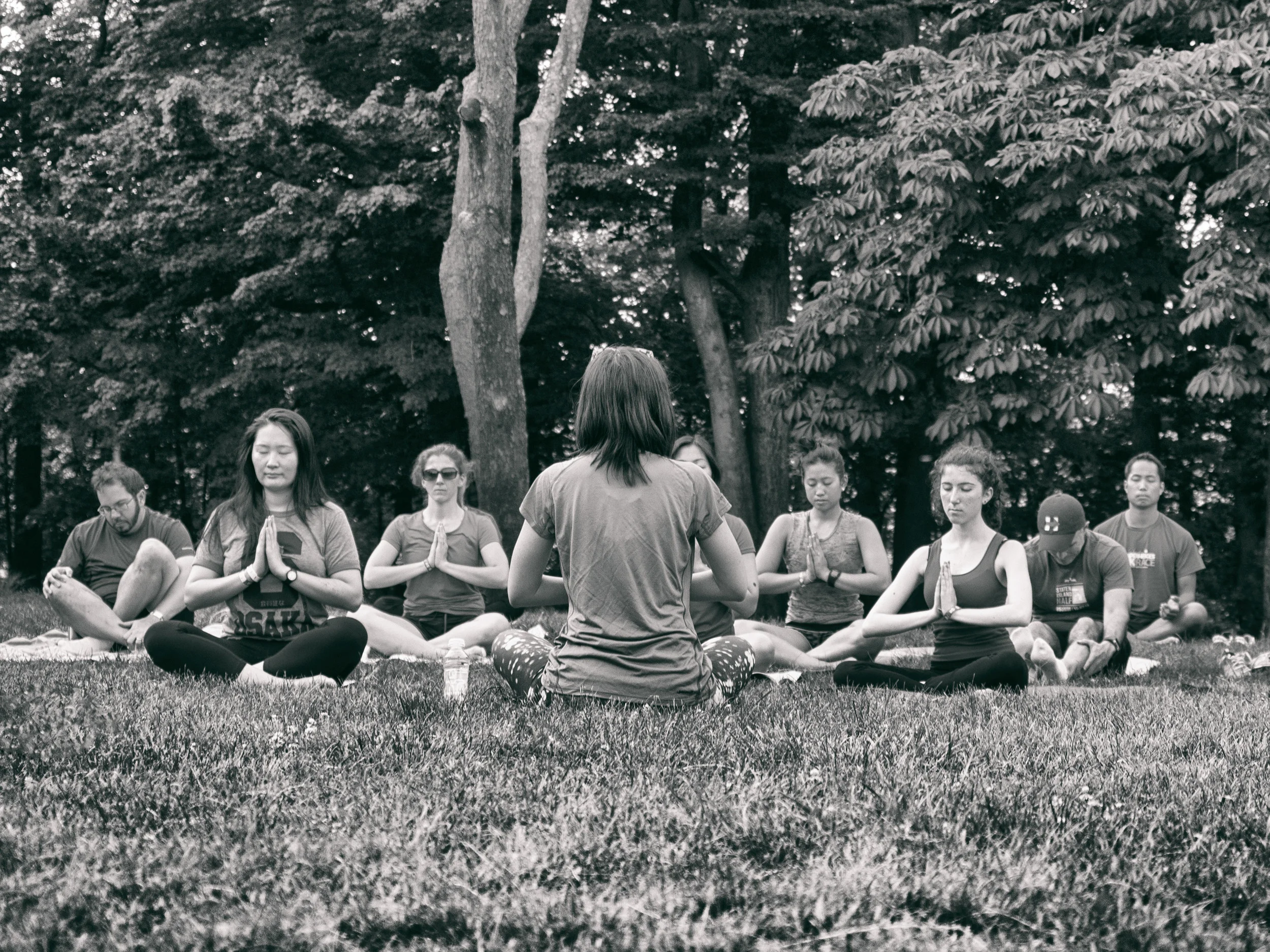 Pop Up Yoga NYC led an invigorating, hour long class. Photo by Tom O'Hare
