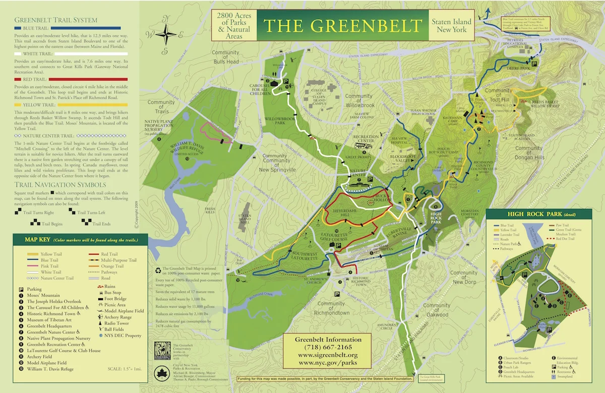Map by the Staten Island Greenbelt Conservancy