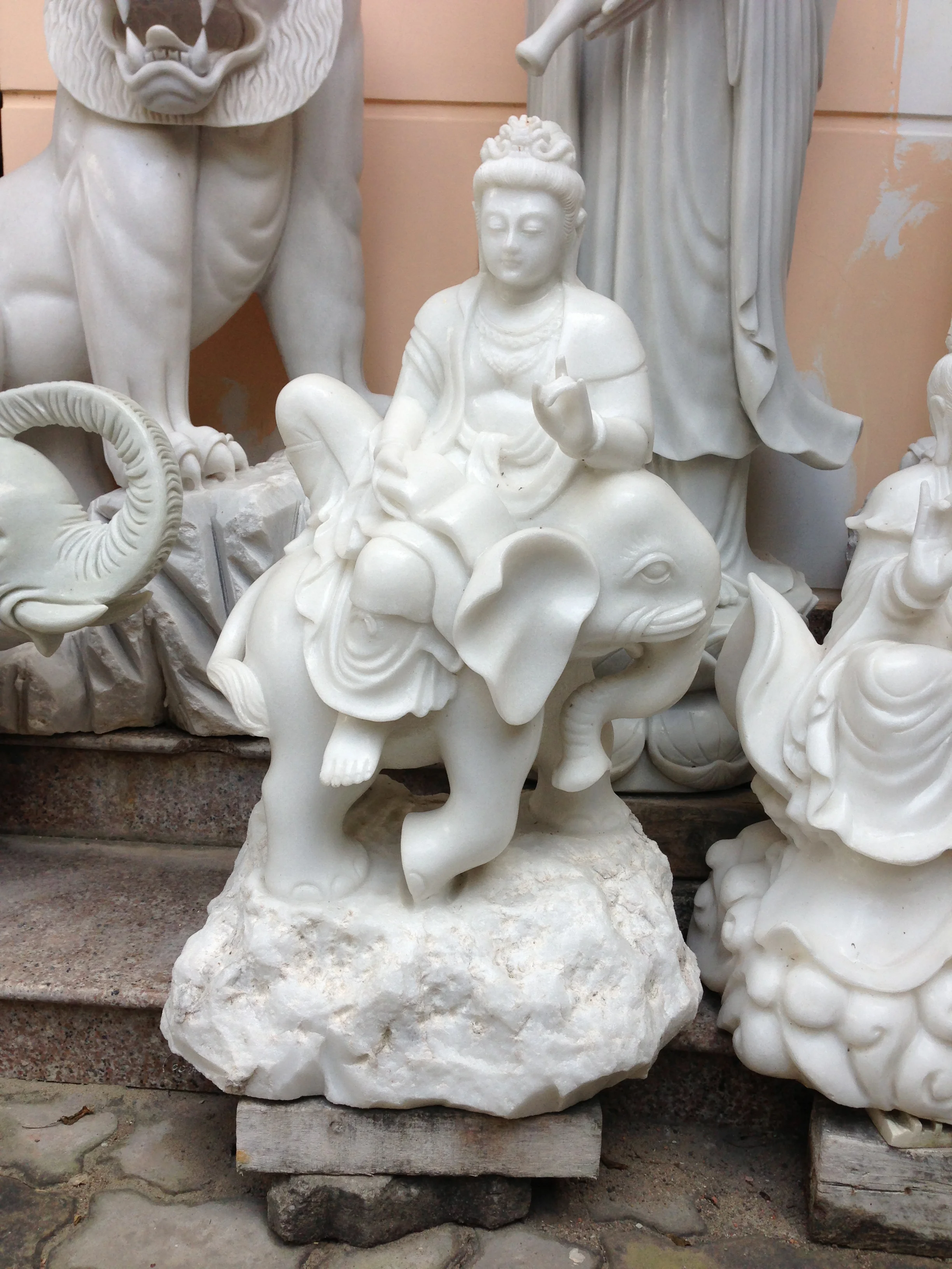 Guanyin seated on an elephant, 80cm