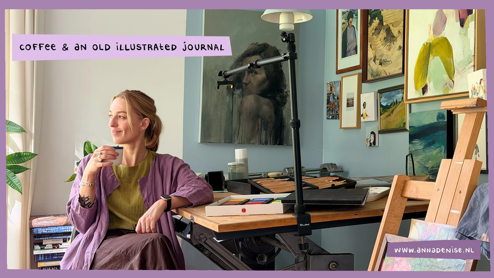 Short video: Coffee break &amp; an old illustrated journal: taking me back to Covid times