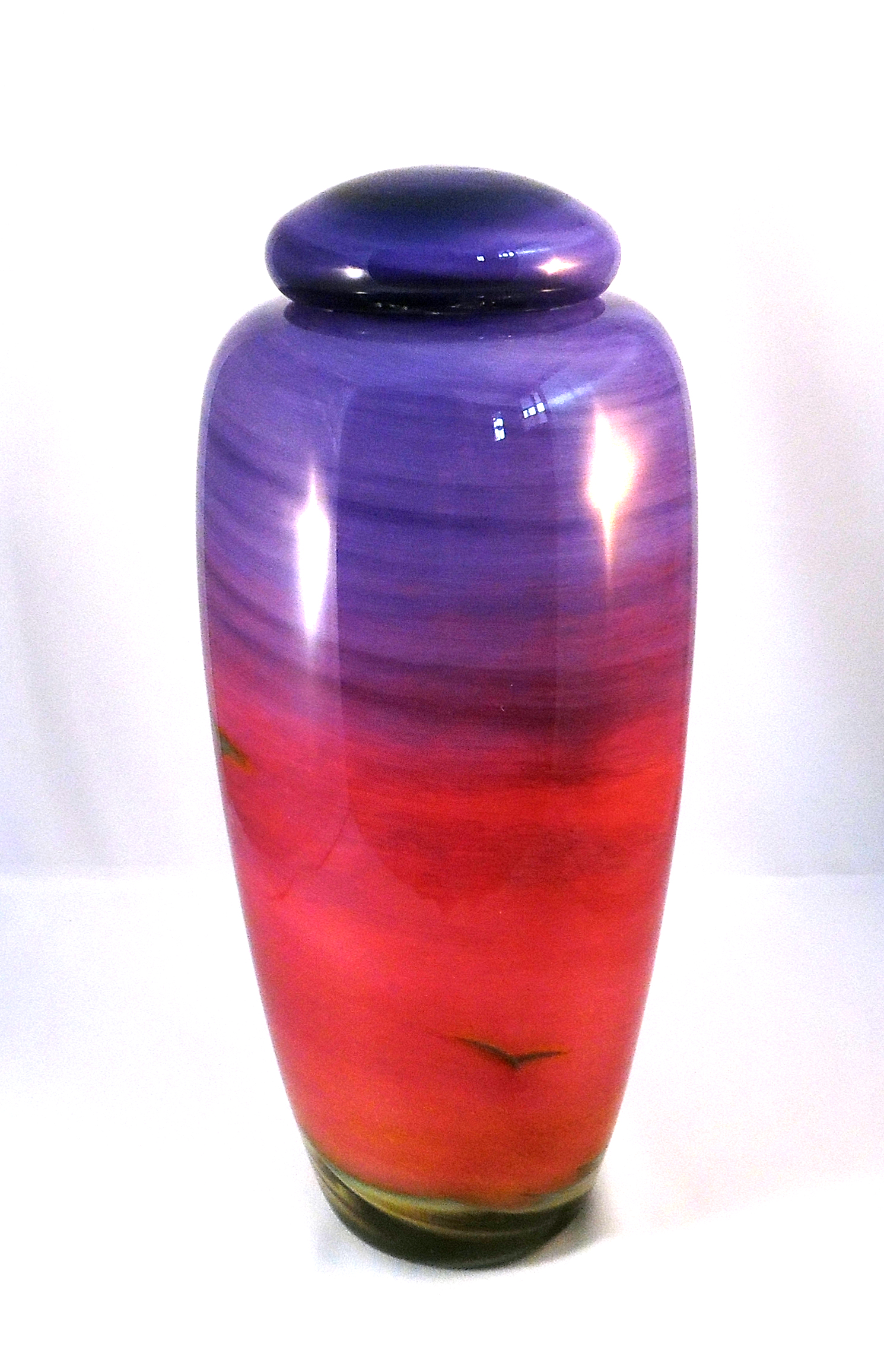 Dawn Urn - Violet/ Cranberry by Nicole Tremblay