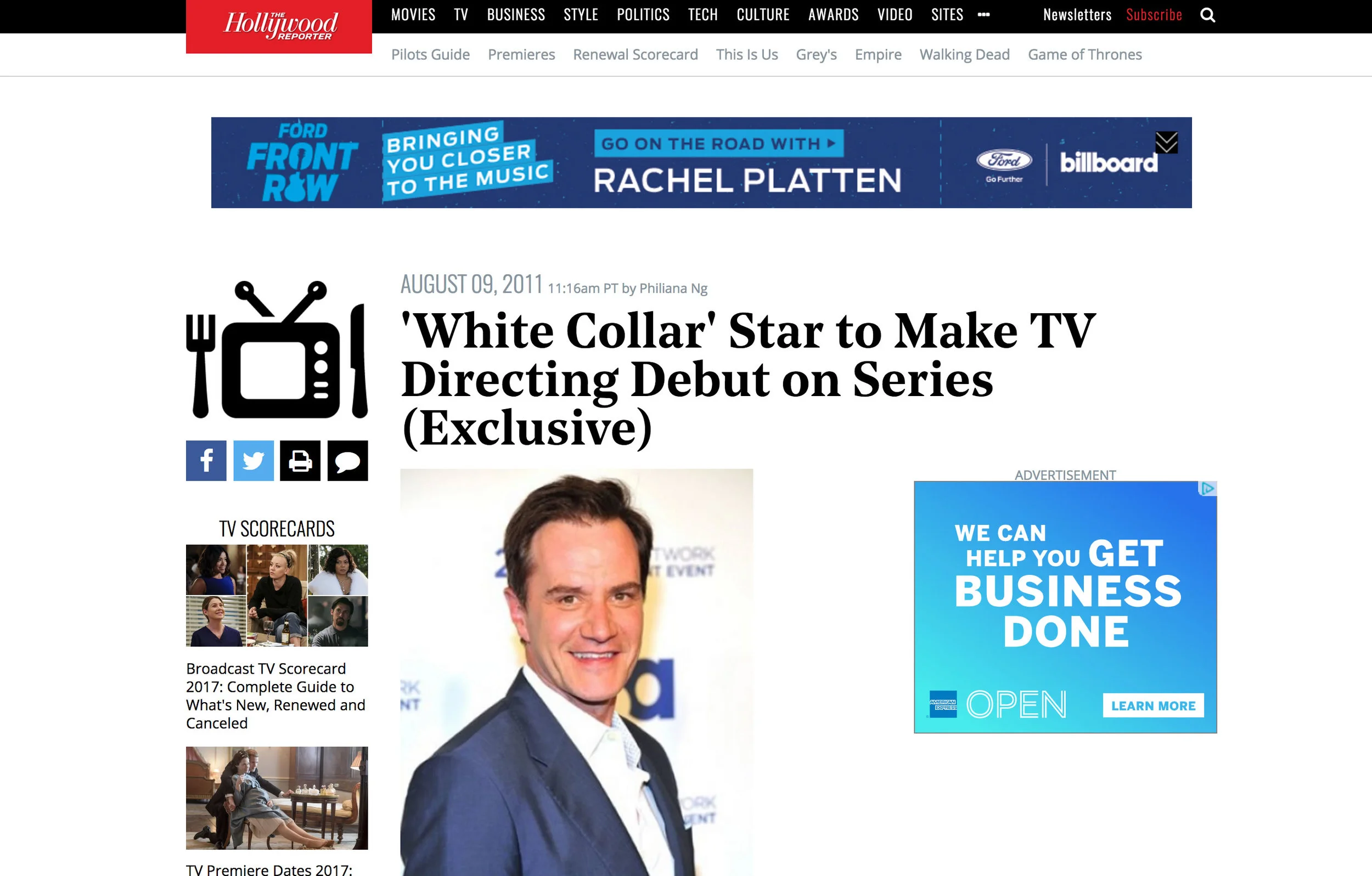 Hollywood Reporter / White Collar article